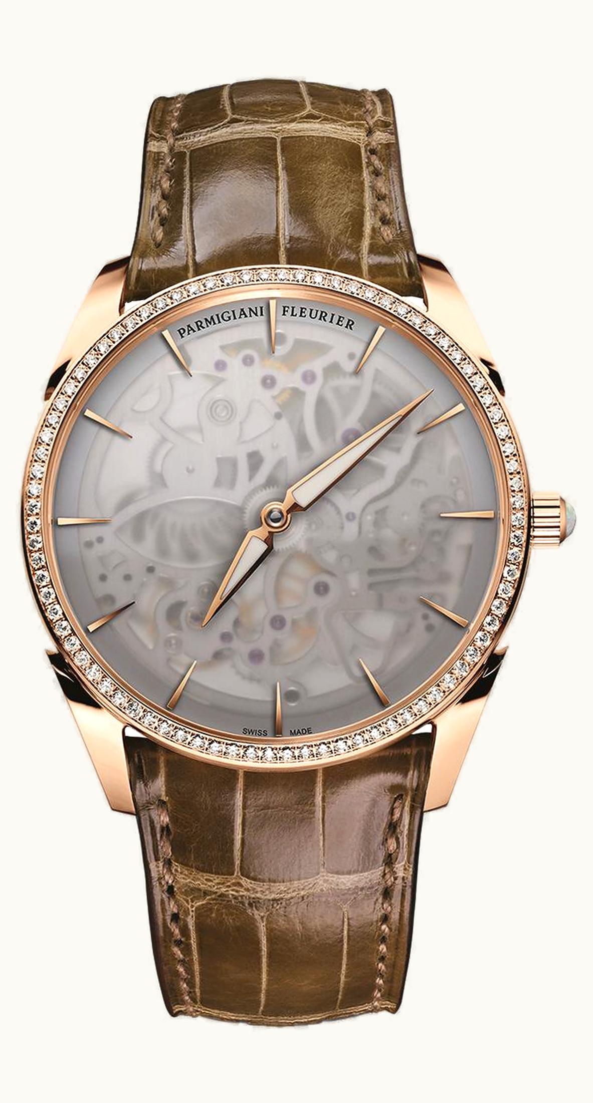 Parmigiani Fleurier Tonda 1950 Squelette Rose Gold / Milky Sapphire / Diamond PFC280-1060100-HA3921