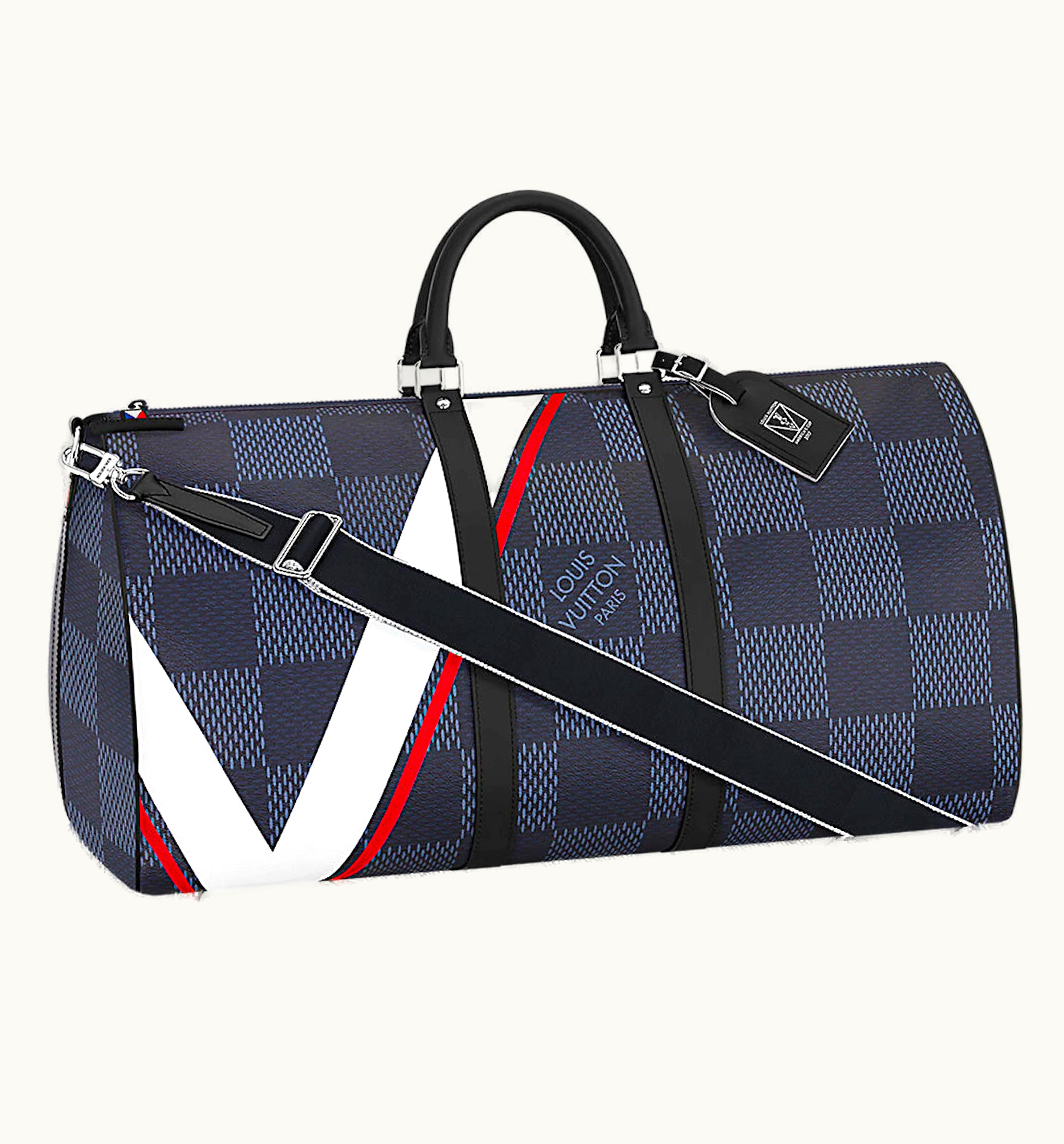 Louis Vuitton Louis Vuitton Keepall Bandouliere Latitude Damier Cobalt America's Cup 55 Cobalt Multicolor
