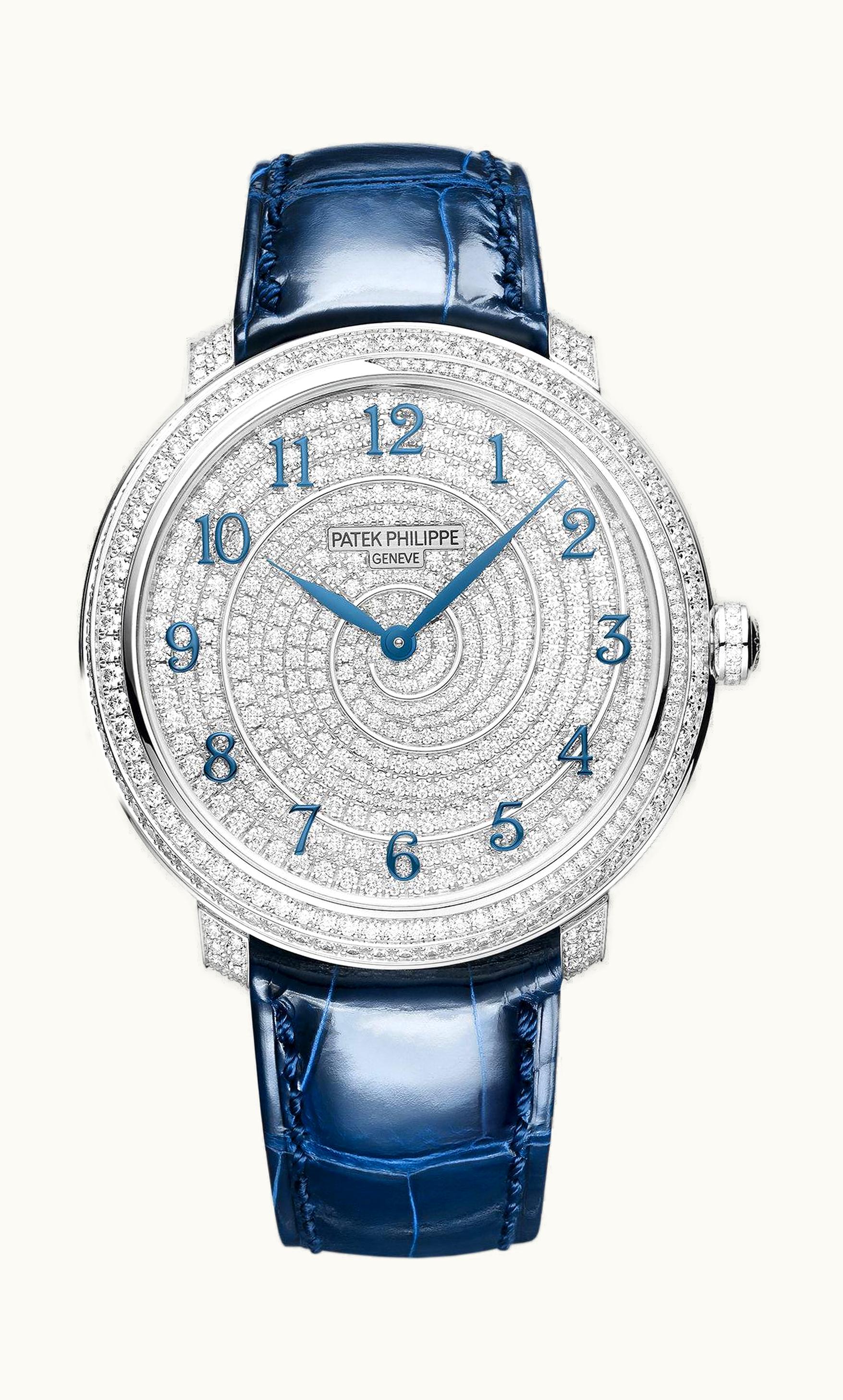 Patek Philippe Calatrava Diamond Ribbon Joaillerie 4978 White Gold / Blue