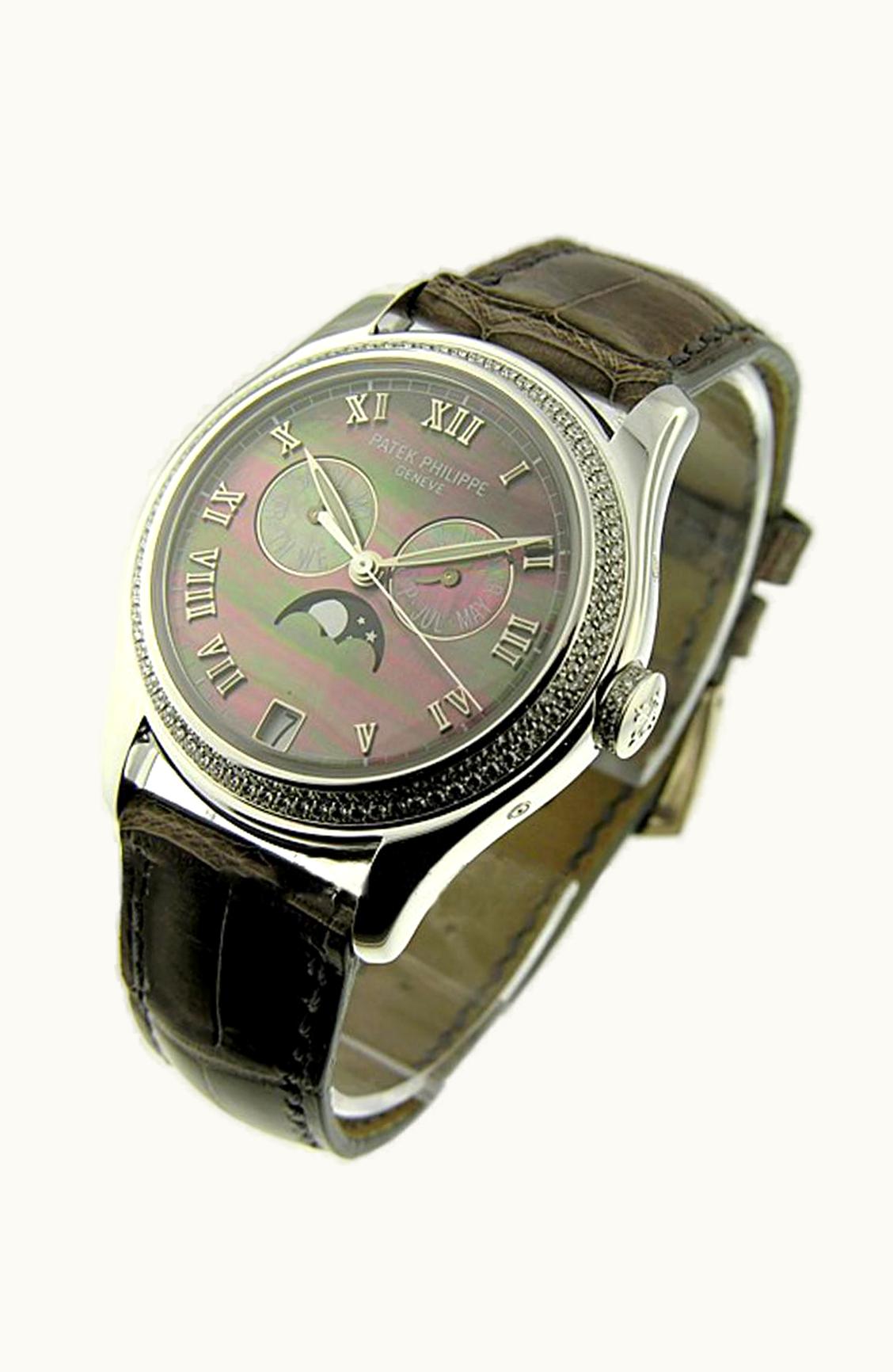 Patek Philippe Annual Calendar 4936 White Gold Diamond Black Mother of Pearl