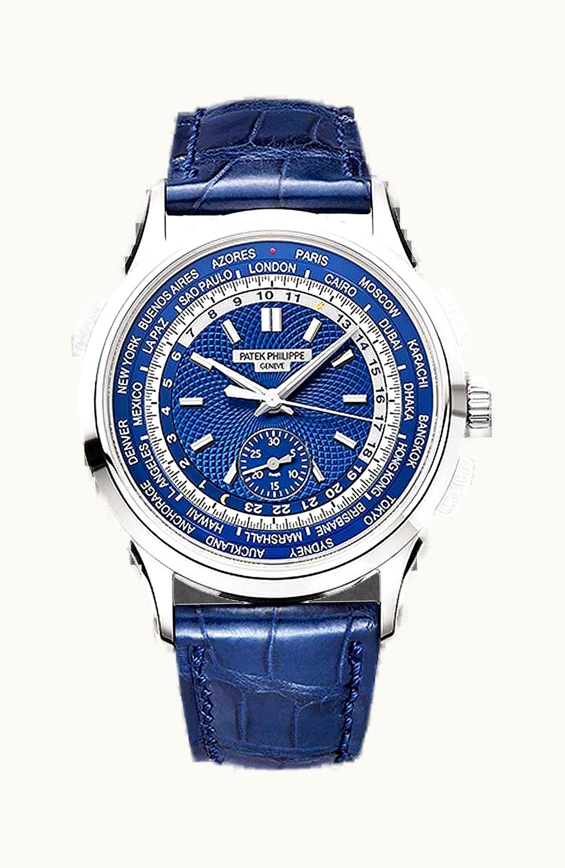 Patek Philippe World Time Chronograph 5930 White Gold / Blue / Hong Kong