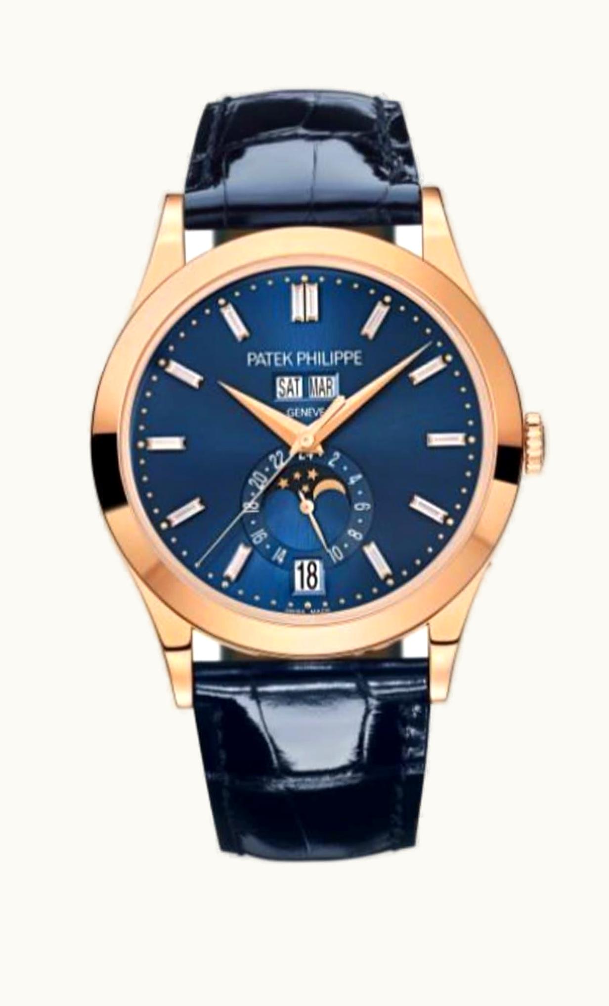 Patek Philippe Annual Calendar 5396 Rose Gold / Blue / Baguette