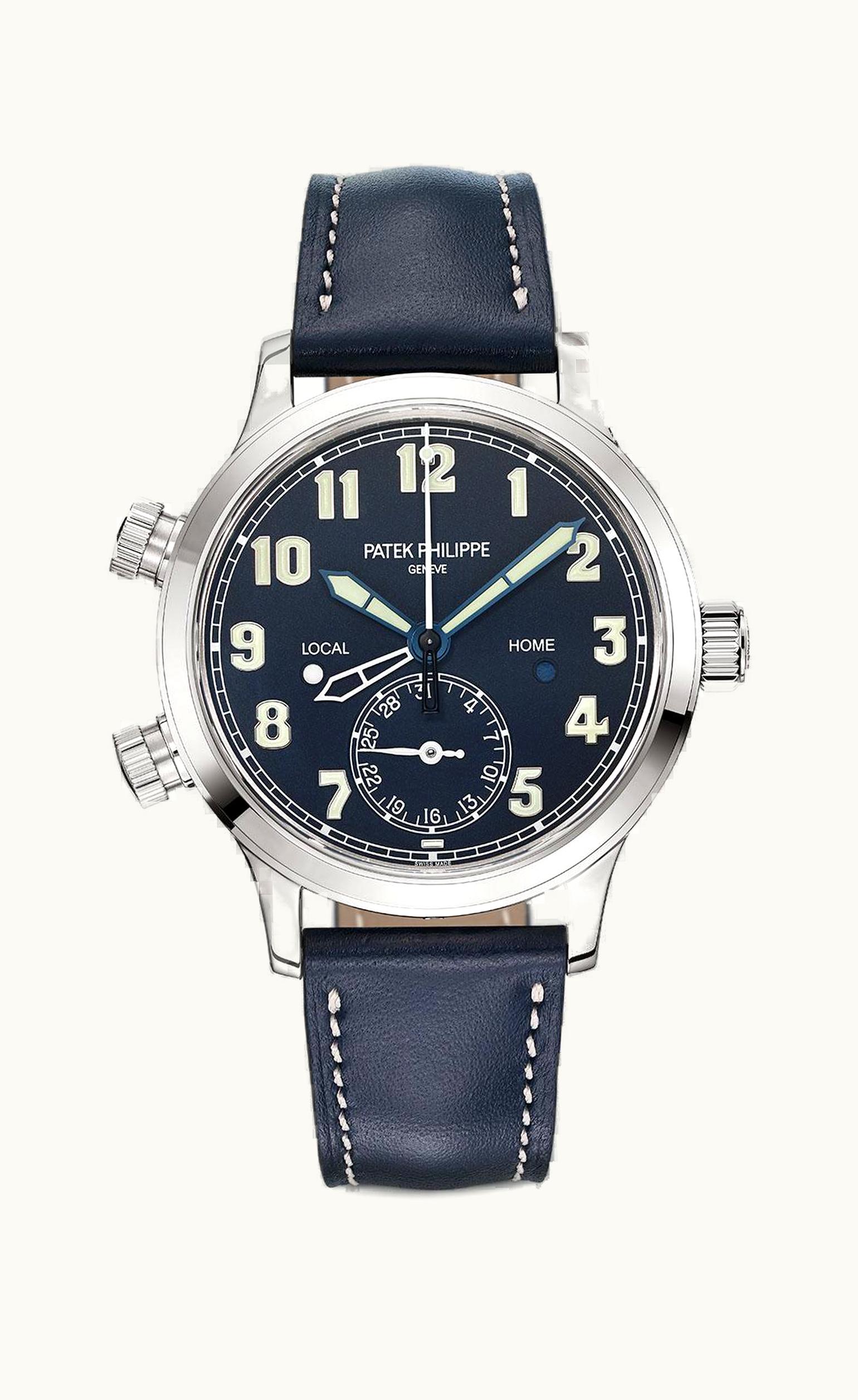 Patek Philippe Calatrava Pilot Travel Time 7234 Stainless Steel / Blue
