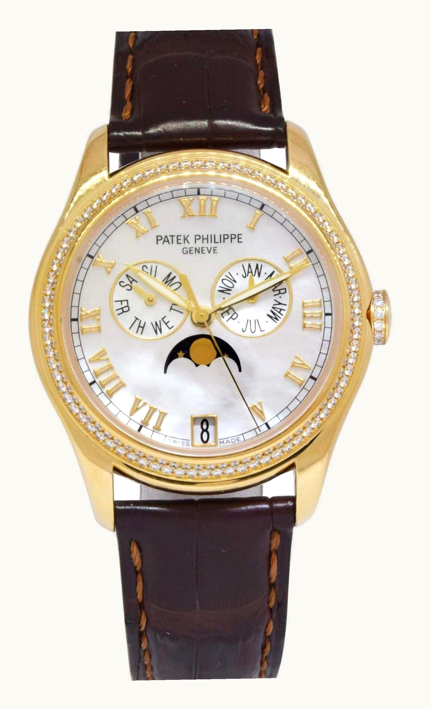 Patek Philippe Annual Calendar 4936 Yellow Gold Diamond Mother of Pearl