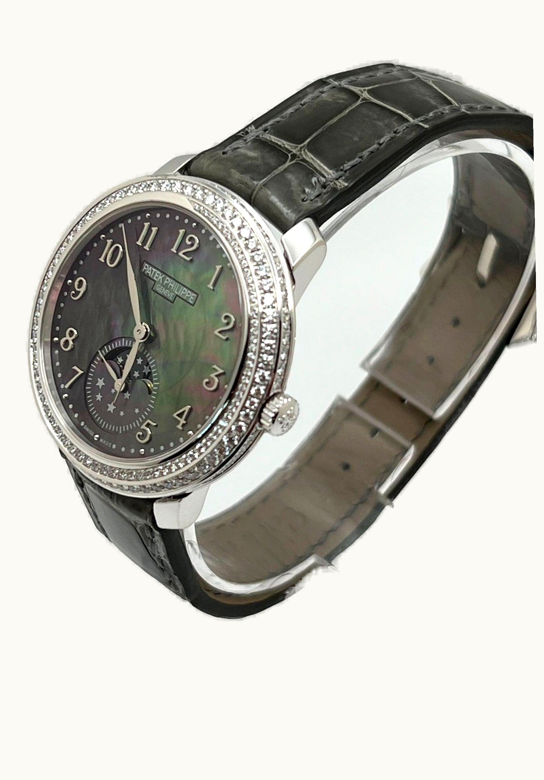Patek Philippe Moonphase 4968 White Gold Black Mother of Pearl