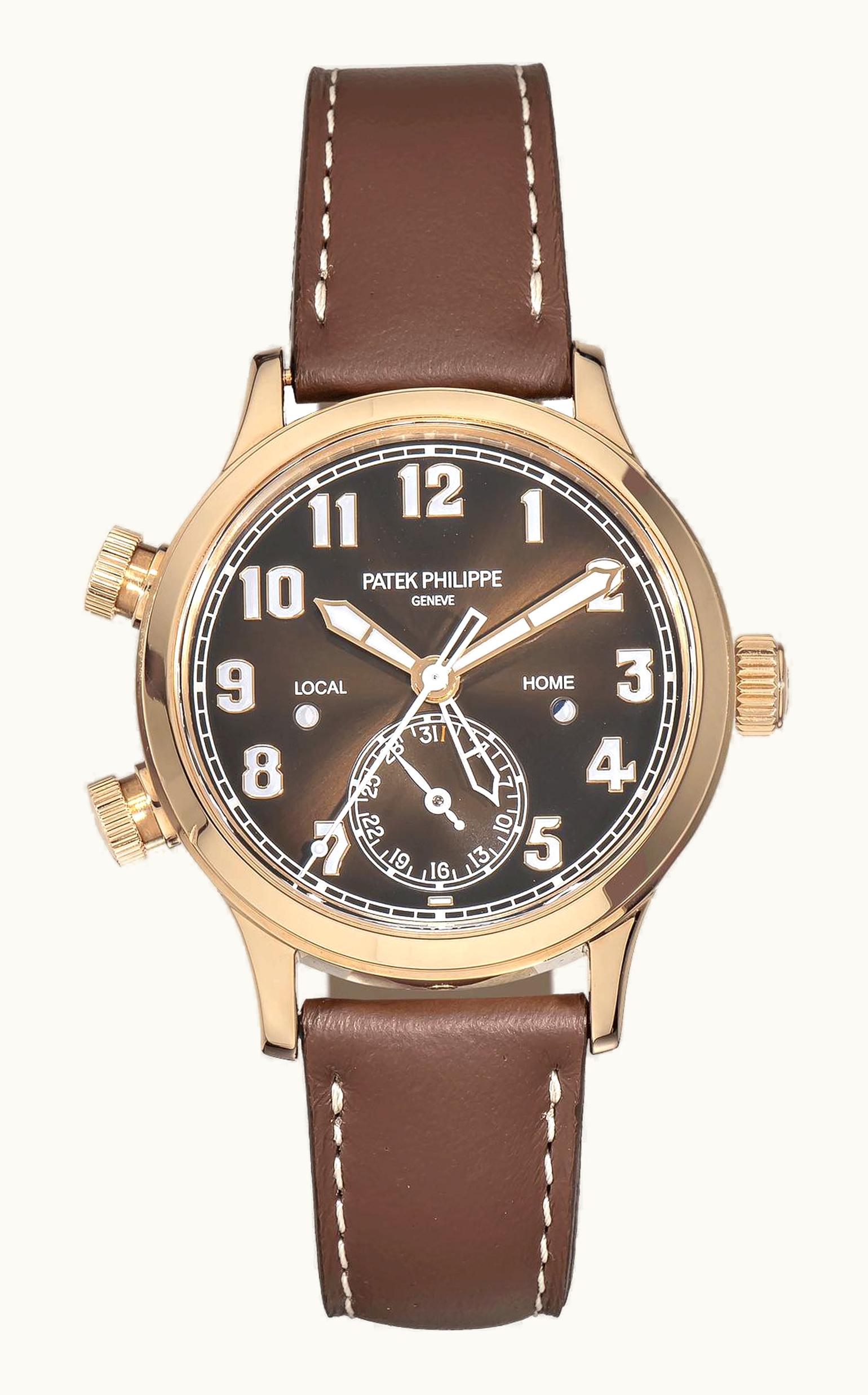Patek Philippe Calatrava Pilot Travel Time 7234 Rose Gold / Brown