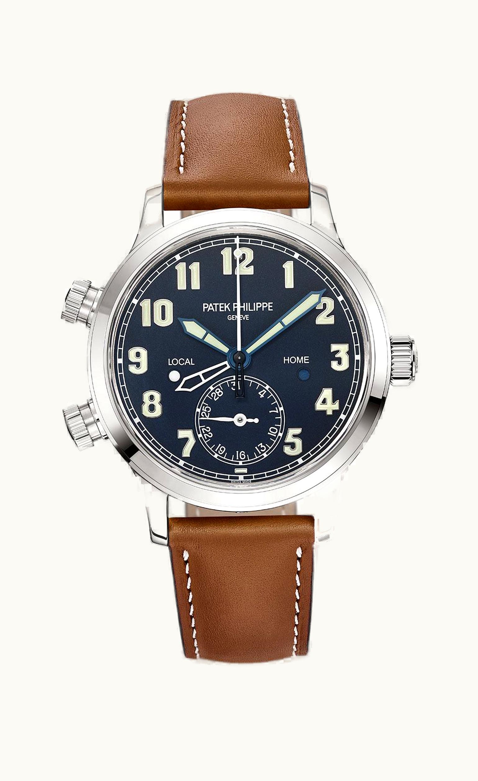 Patek Philippe Calatrava Pilot Travel Time 7234 White Gold / Blue