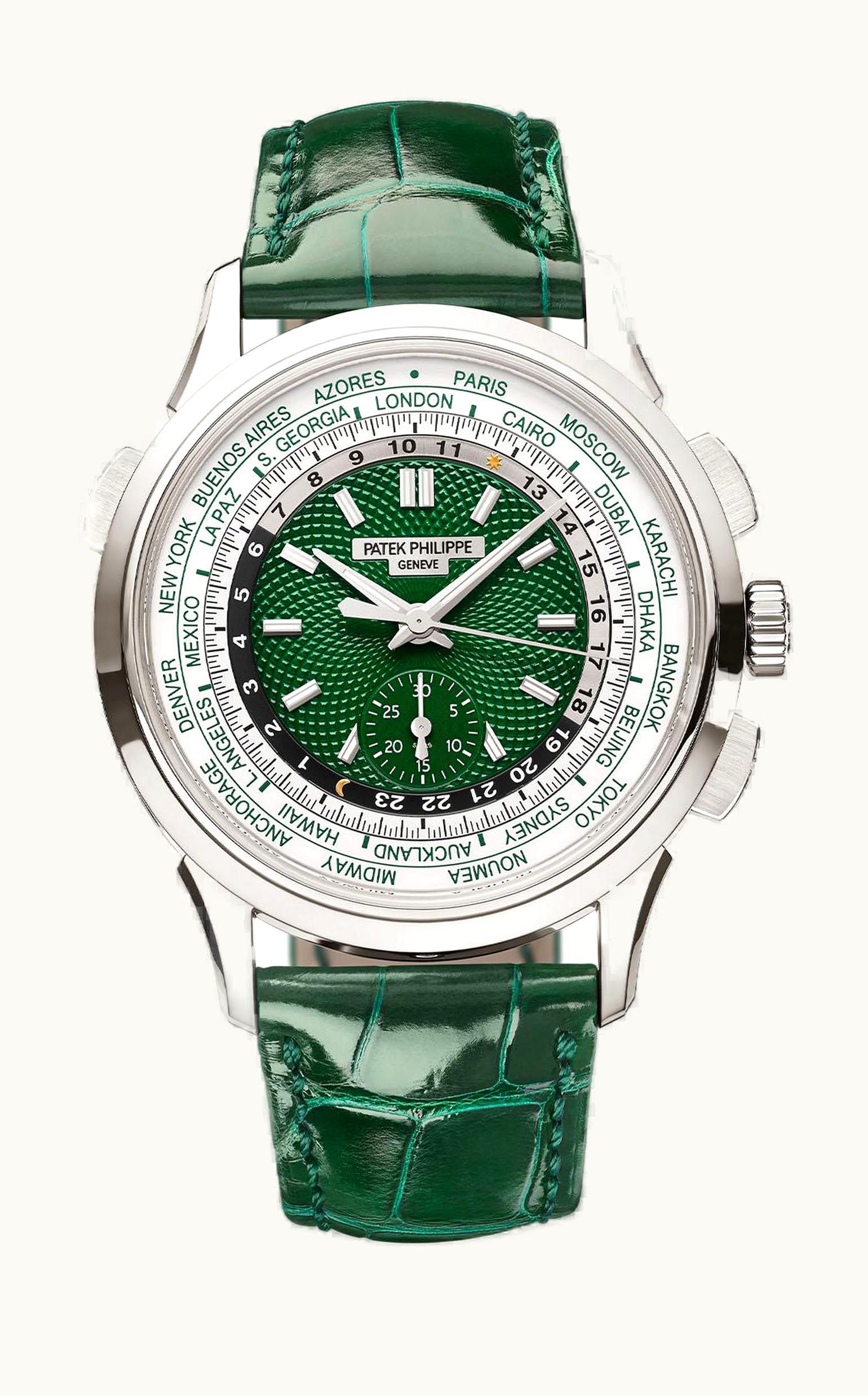 Patek Philippe World Time Chronograph 5930 Platinum / Green