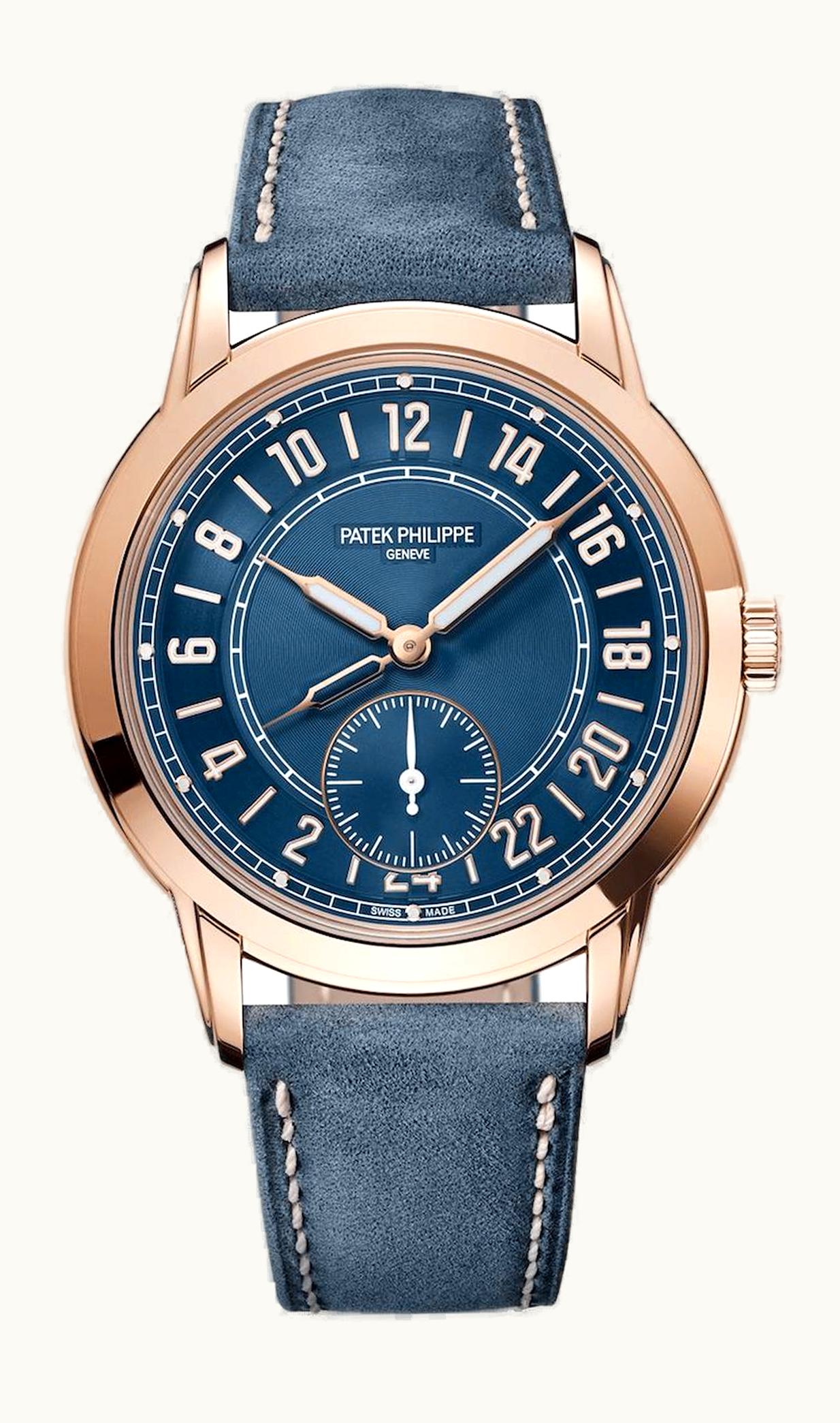 Patek Philippe Calatrava Travel Time 24-Hour Rose Gold / Blue