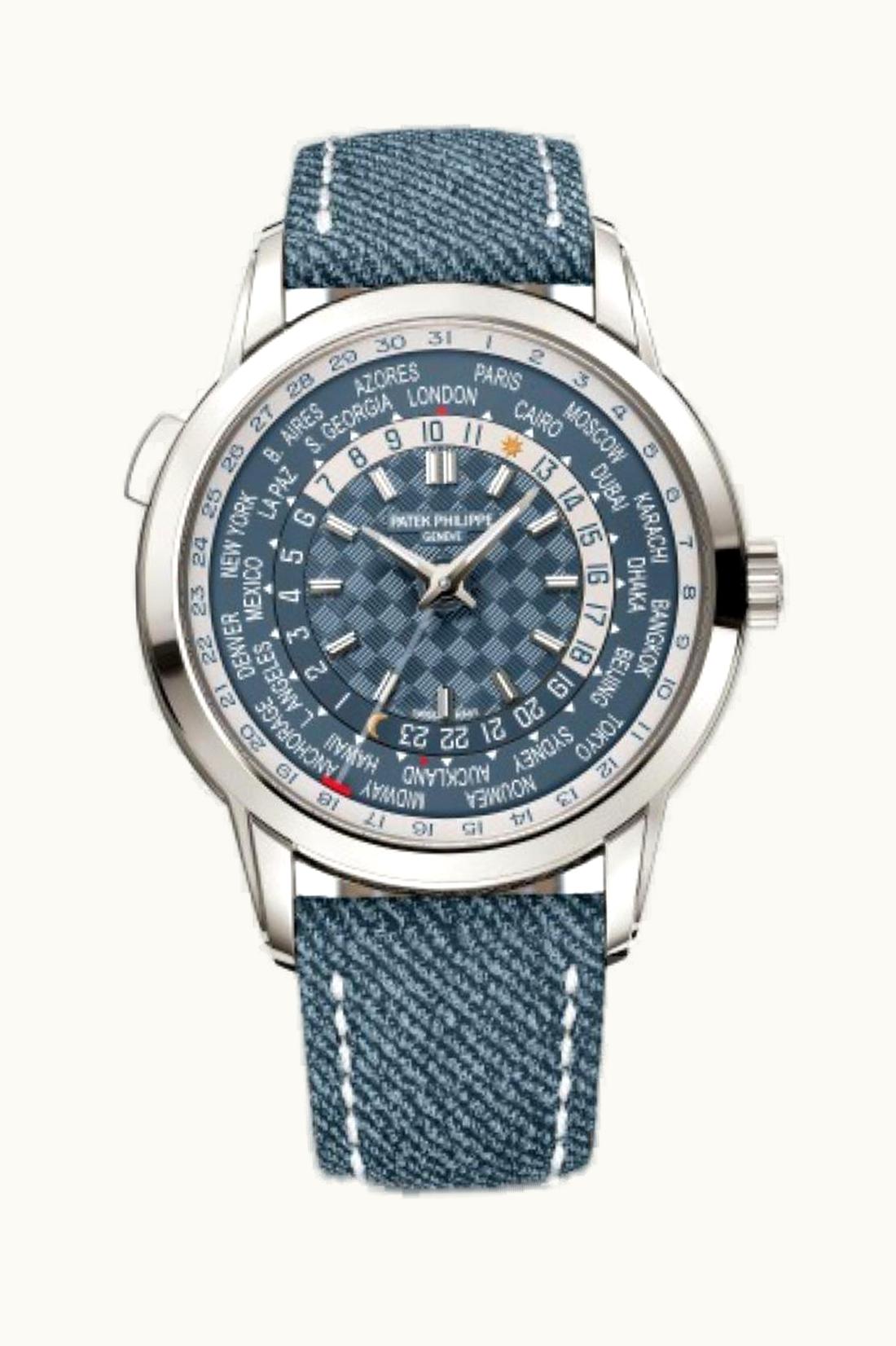 Patek Philippe World Time Date 5330 White Gold / Blue