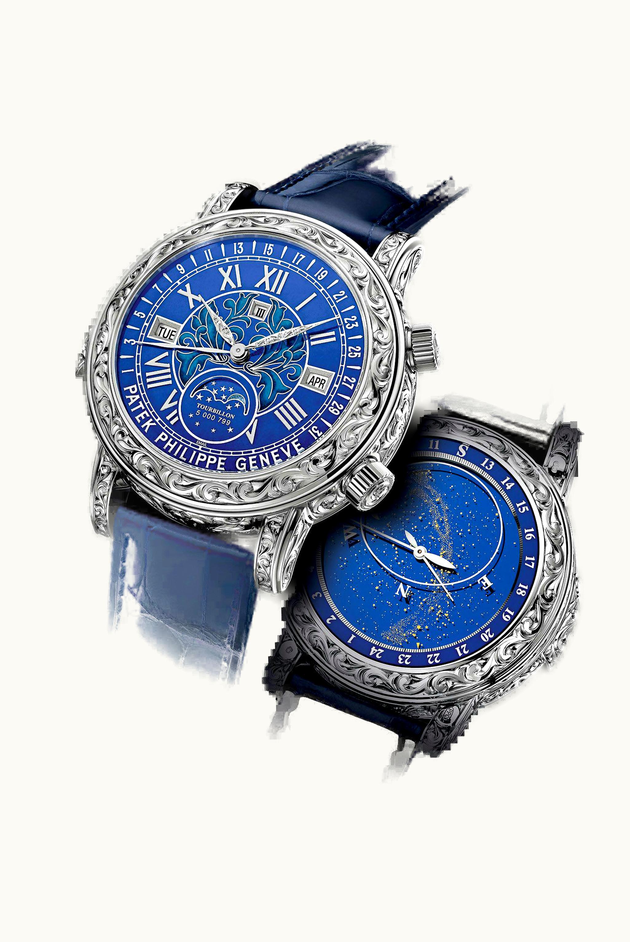 Patek Philippe Sky Moon Tourbillon 6002 White Gold / Blue