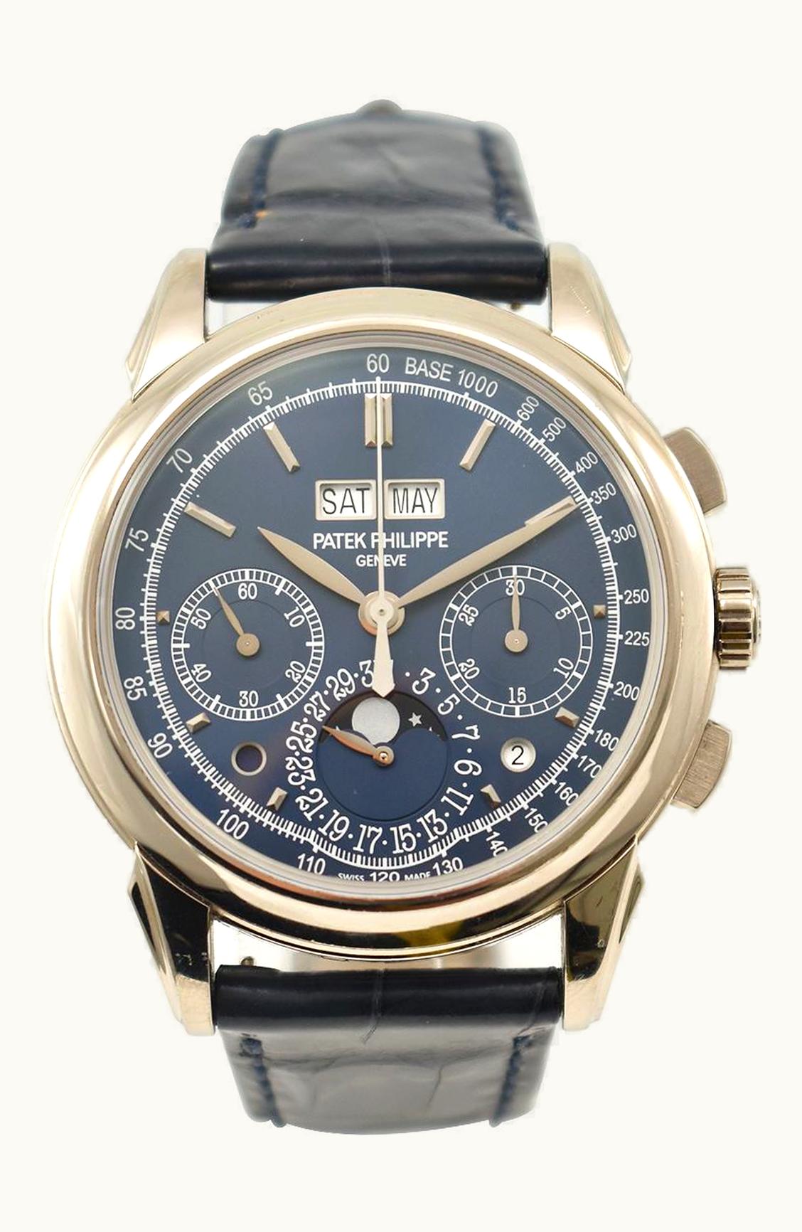 Patek Philippe Perpetual Calendar Chronograph 5270 White Gold / Blue Double Chin