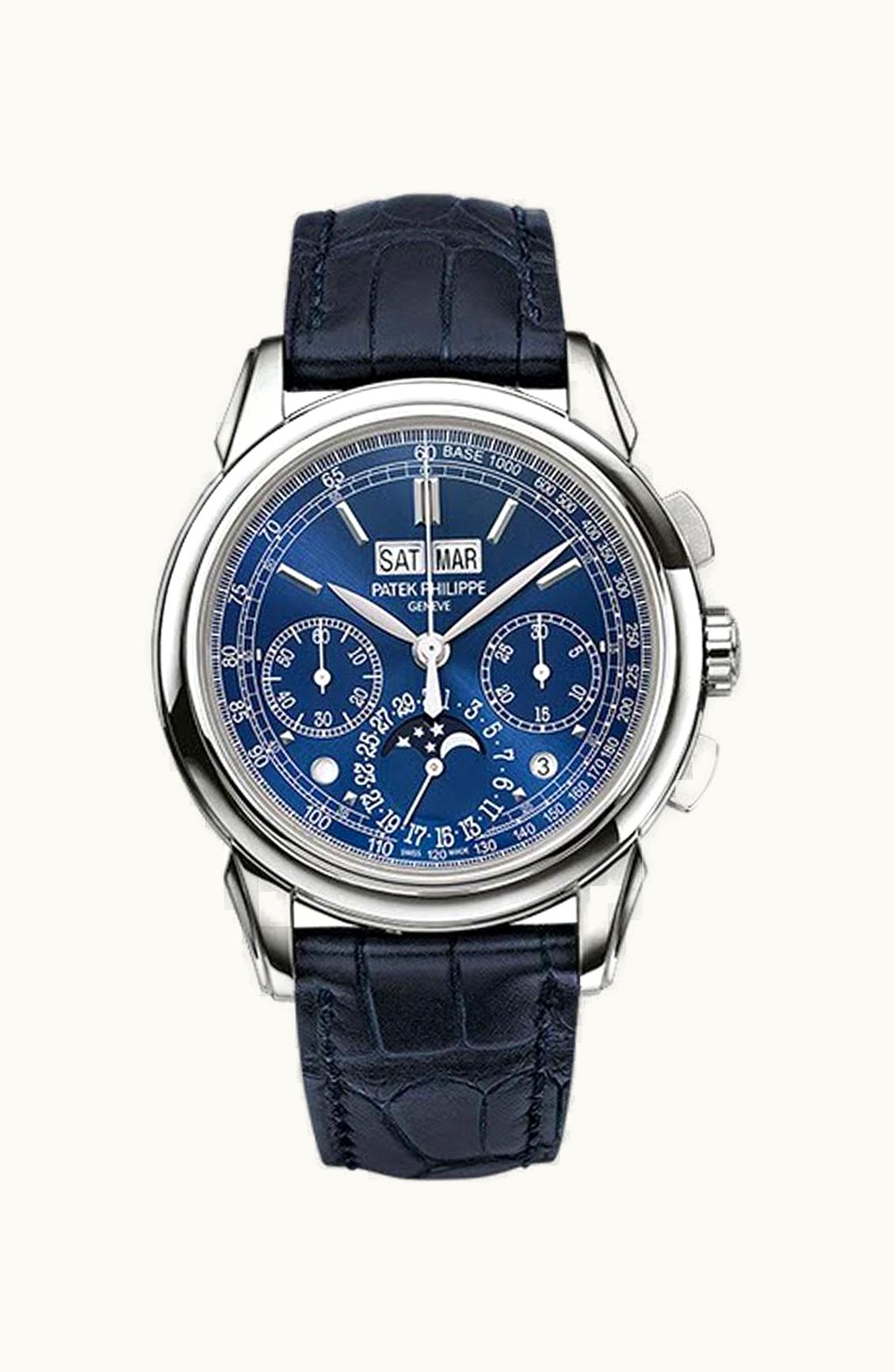 Patek Philippe Perpetual Calendar Chronograph 5270 White Gold / Blue