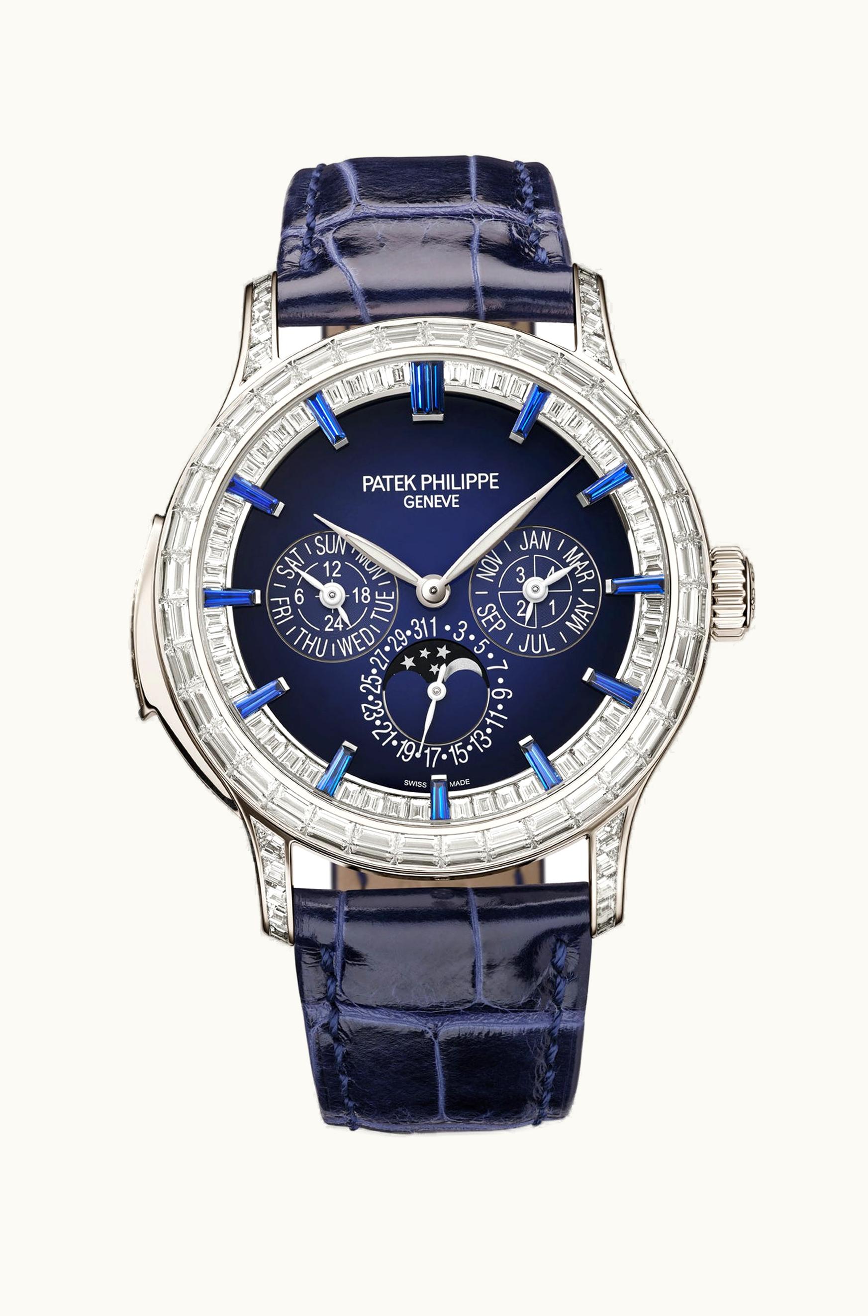 Patek Philippe Minute Repeater Perpetual Calendar Haute Joaillerie 5374 Platinum / Blue