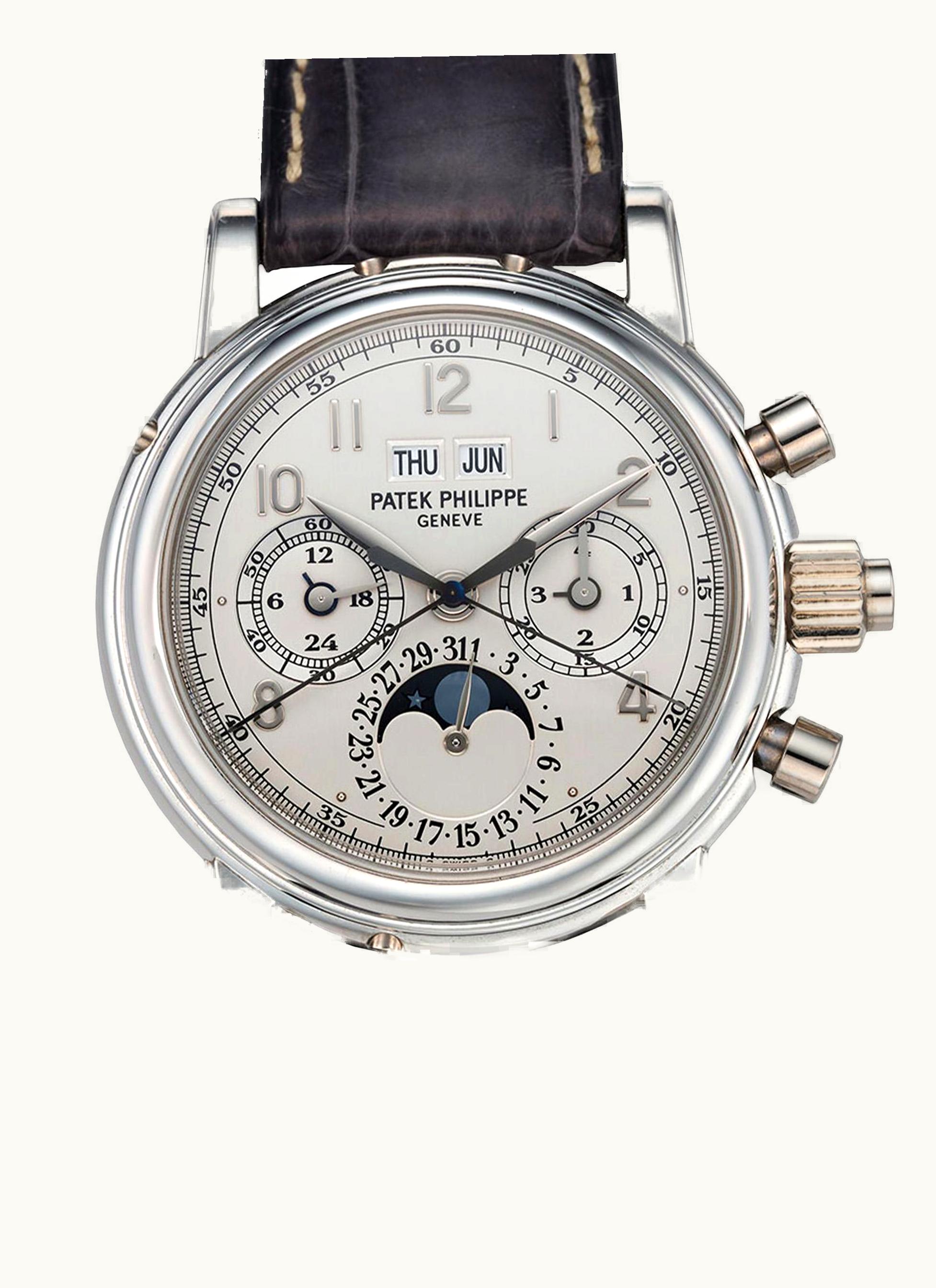 Patek Philippe Perpetual Calendar Split Seconds Chronograph 5004 White Gold / White Arabic
