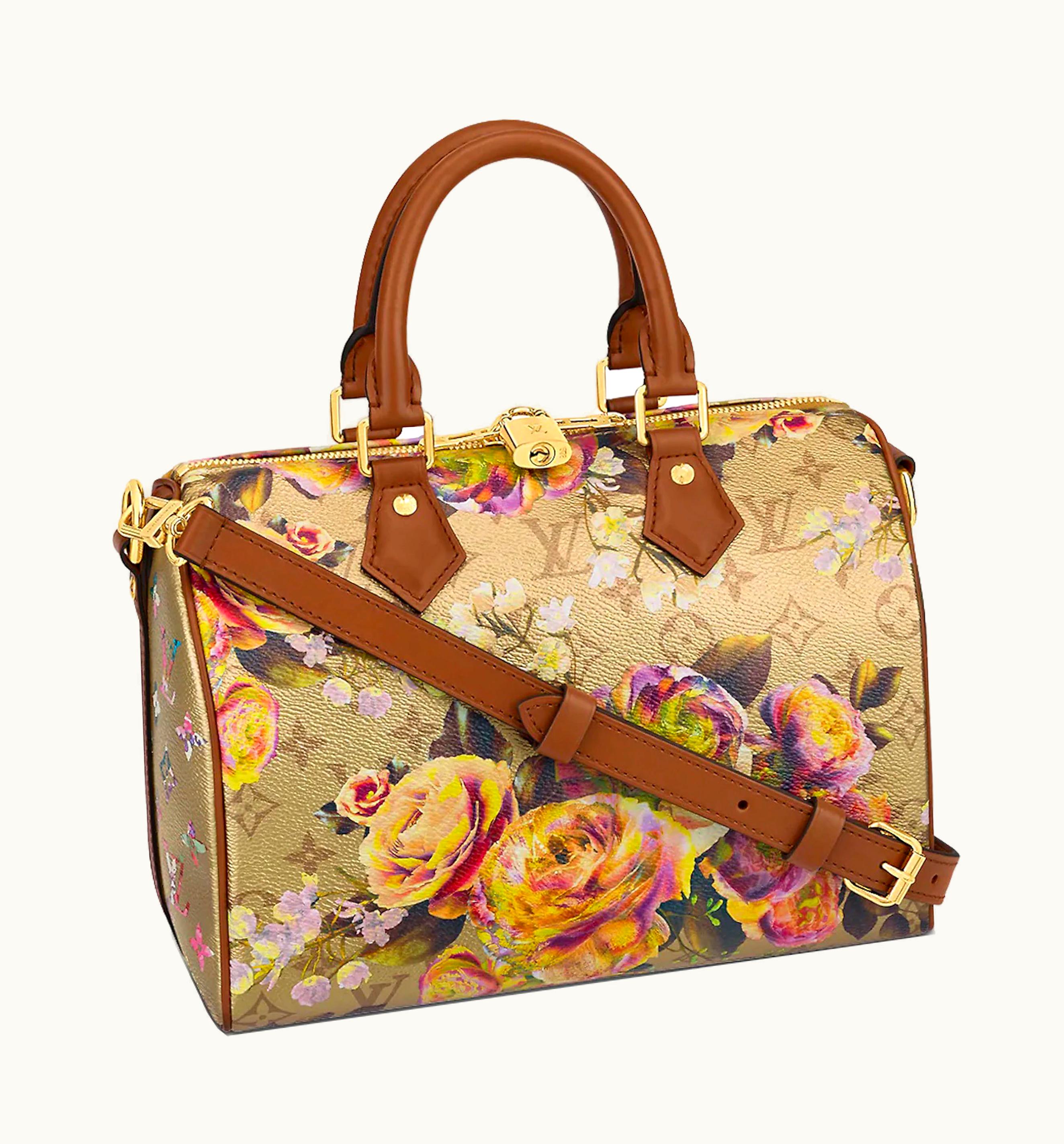Louis Vuitton Louis Vuitton Speedy Bandouliere 25 Floral Pattern Gold UZ0112190