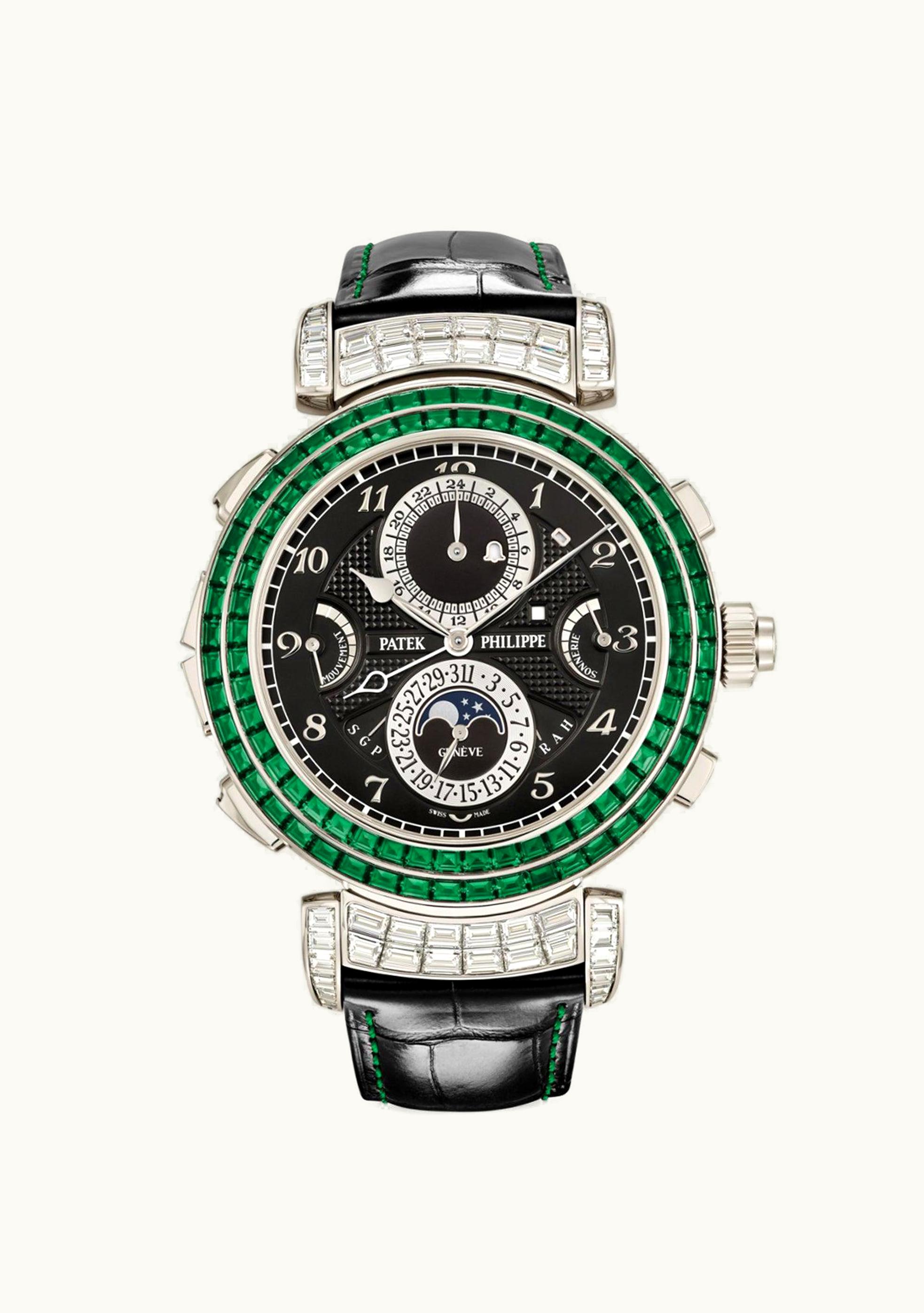 Patek Philippe Grandmaster Chime 6300 White Gold - Emerald / Black
