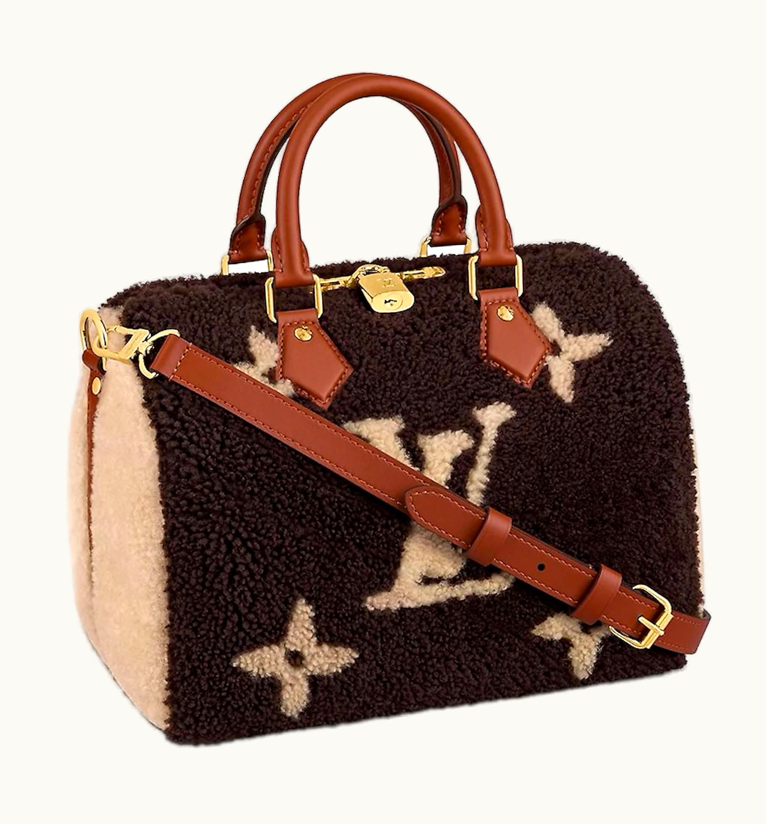 Louis Vuitton Louis Vuitton Speedy Bandouliere Monogram Teddy Fleece 25 Brown