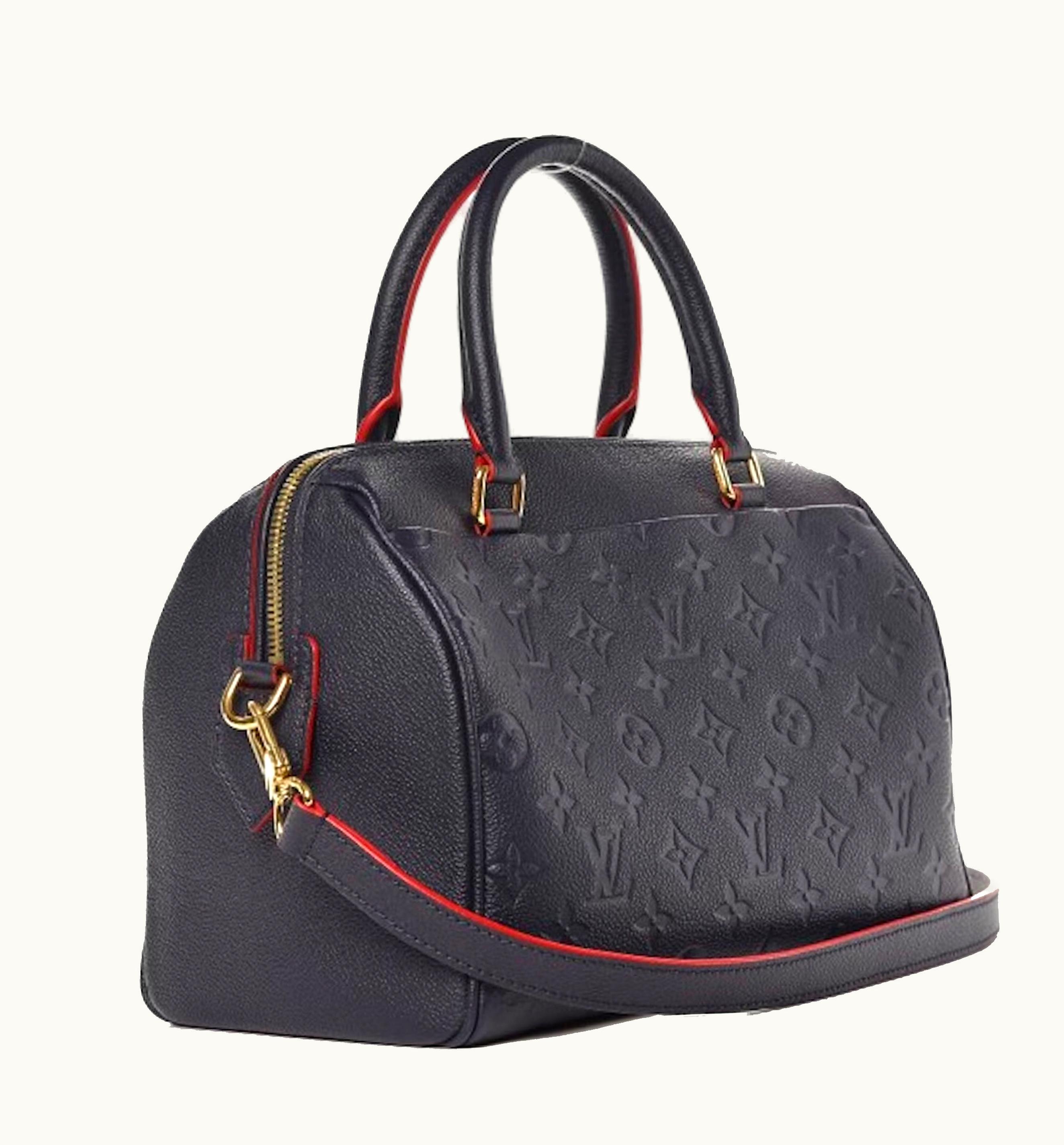 Louis Vuitton Louis Vuitton Speedy Bandouliere Monogram Empreinte 25 Marine Rouge