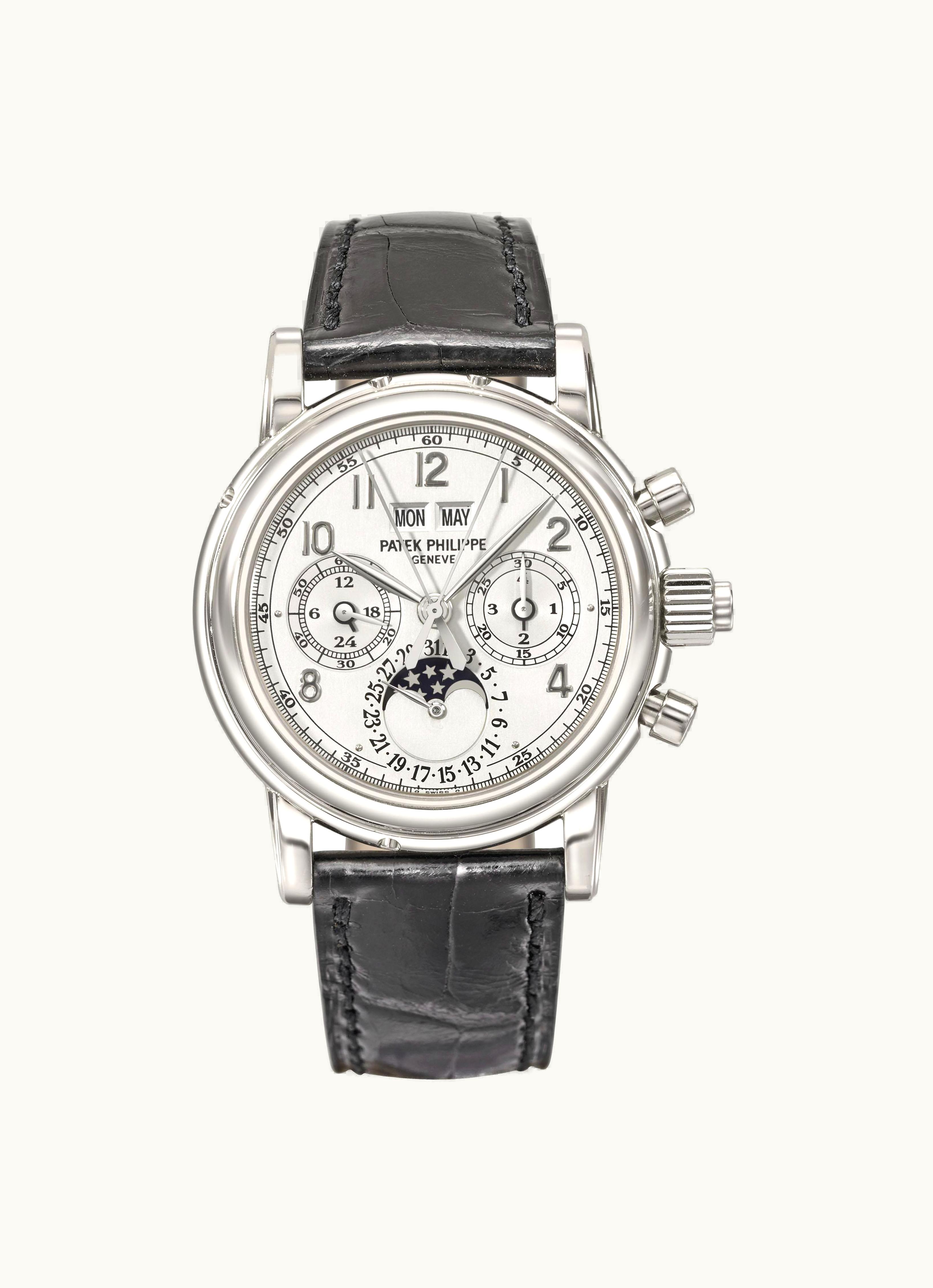 Patek Philippe Perpetual Calendar Split Seconds Chronograph 5004 White Gold / White Arabic