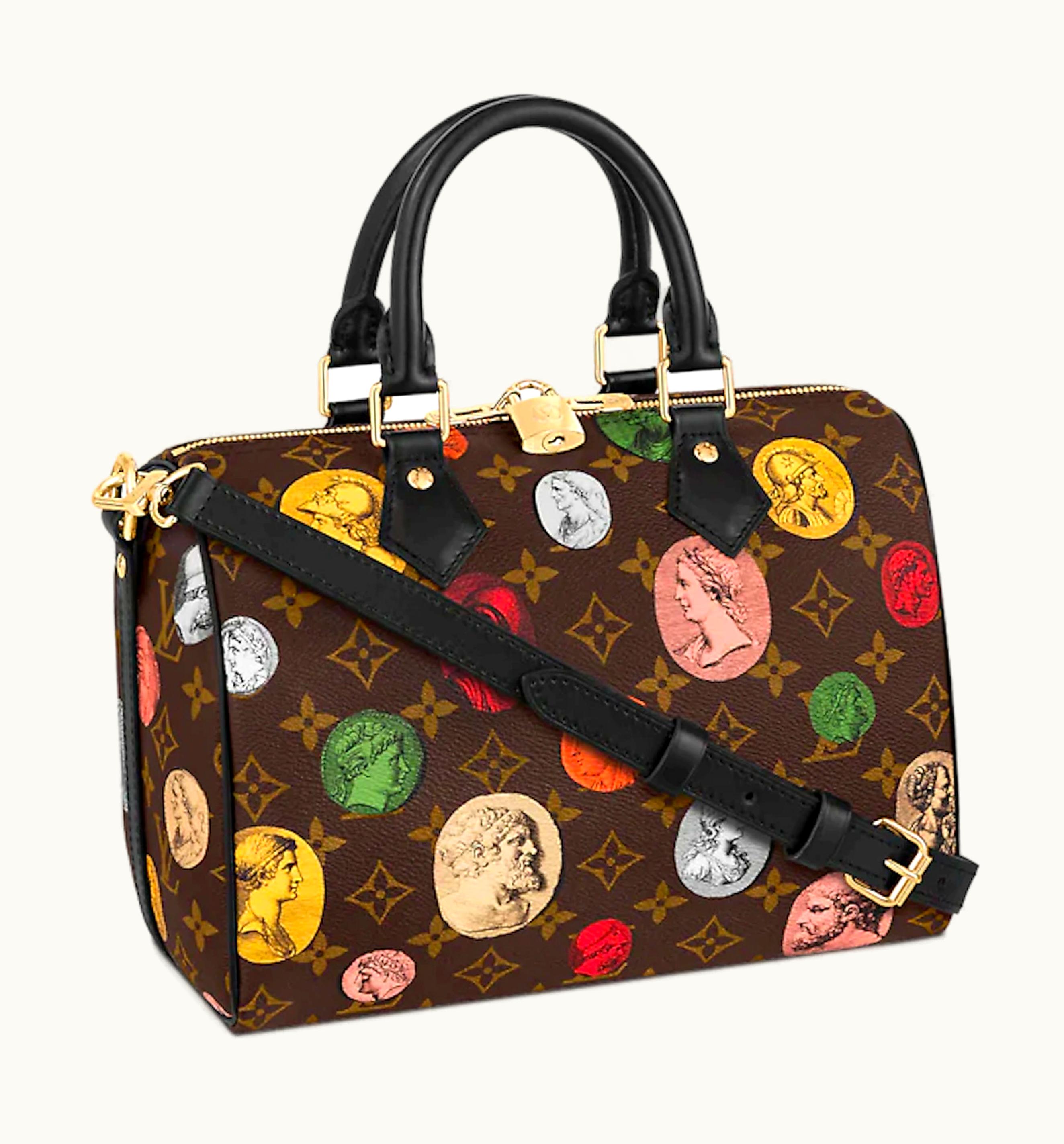 Louis Vuitton Louis Vuitton X Fornasetti Speedy Bandouliere 25 Monogram Cameo Brown