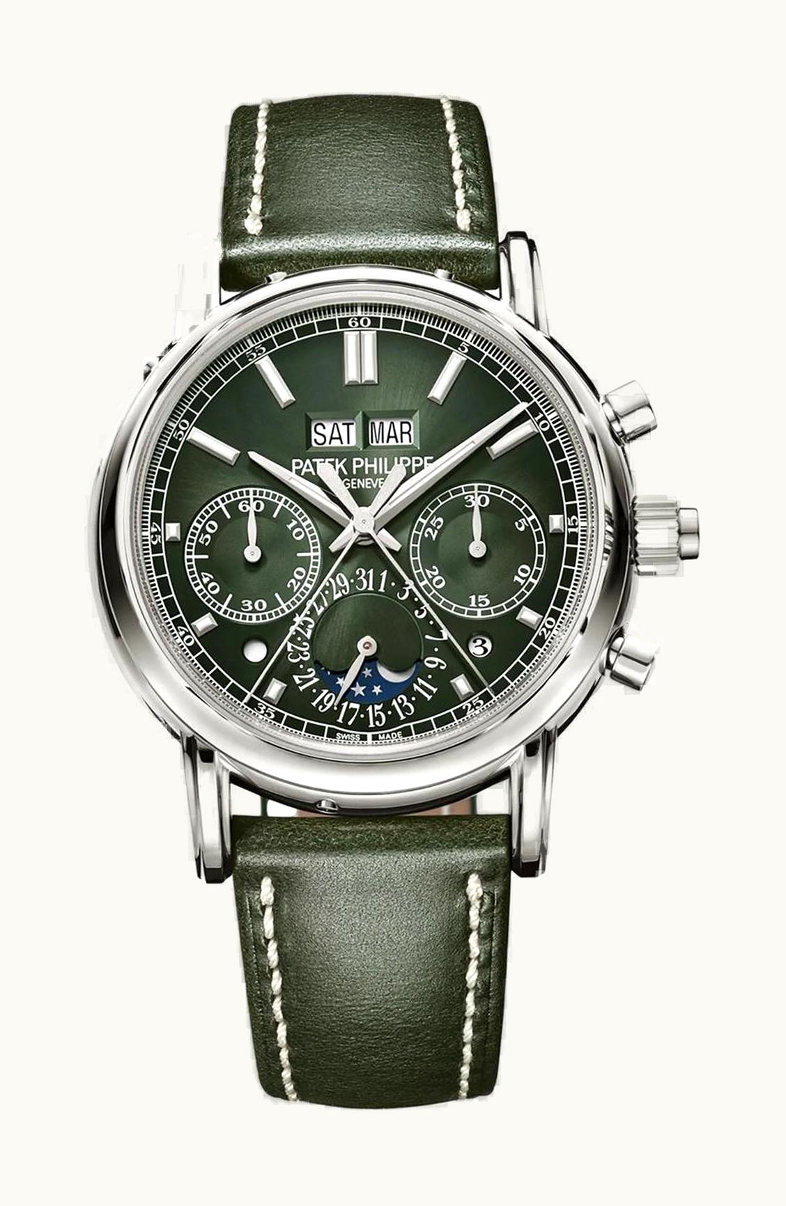 Patek Philippe Perpetual Calendar Split-Seconds Chronograph 5204 White Gold / Olive