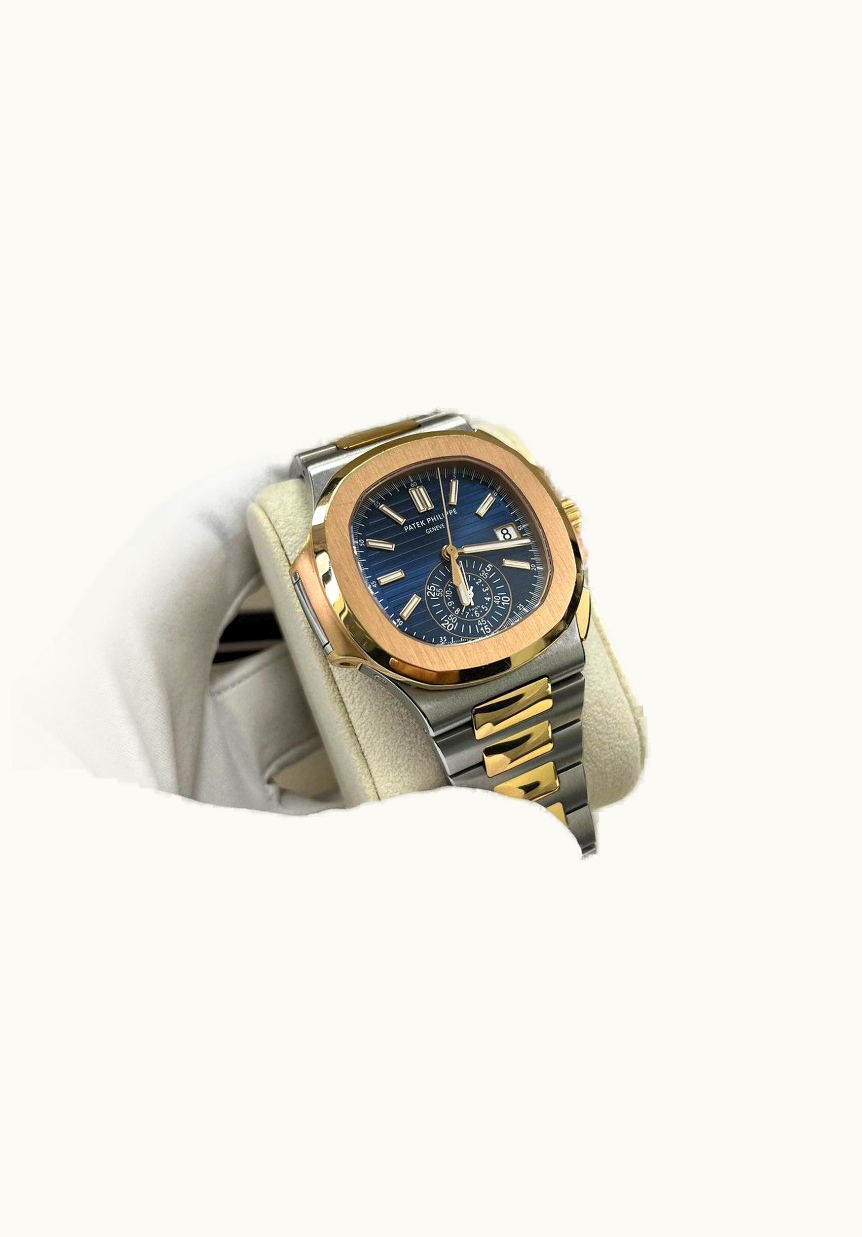 Patek Philippe Nautilus 5980 Stainless Steel / Rose Gold / Blue