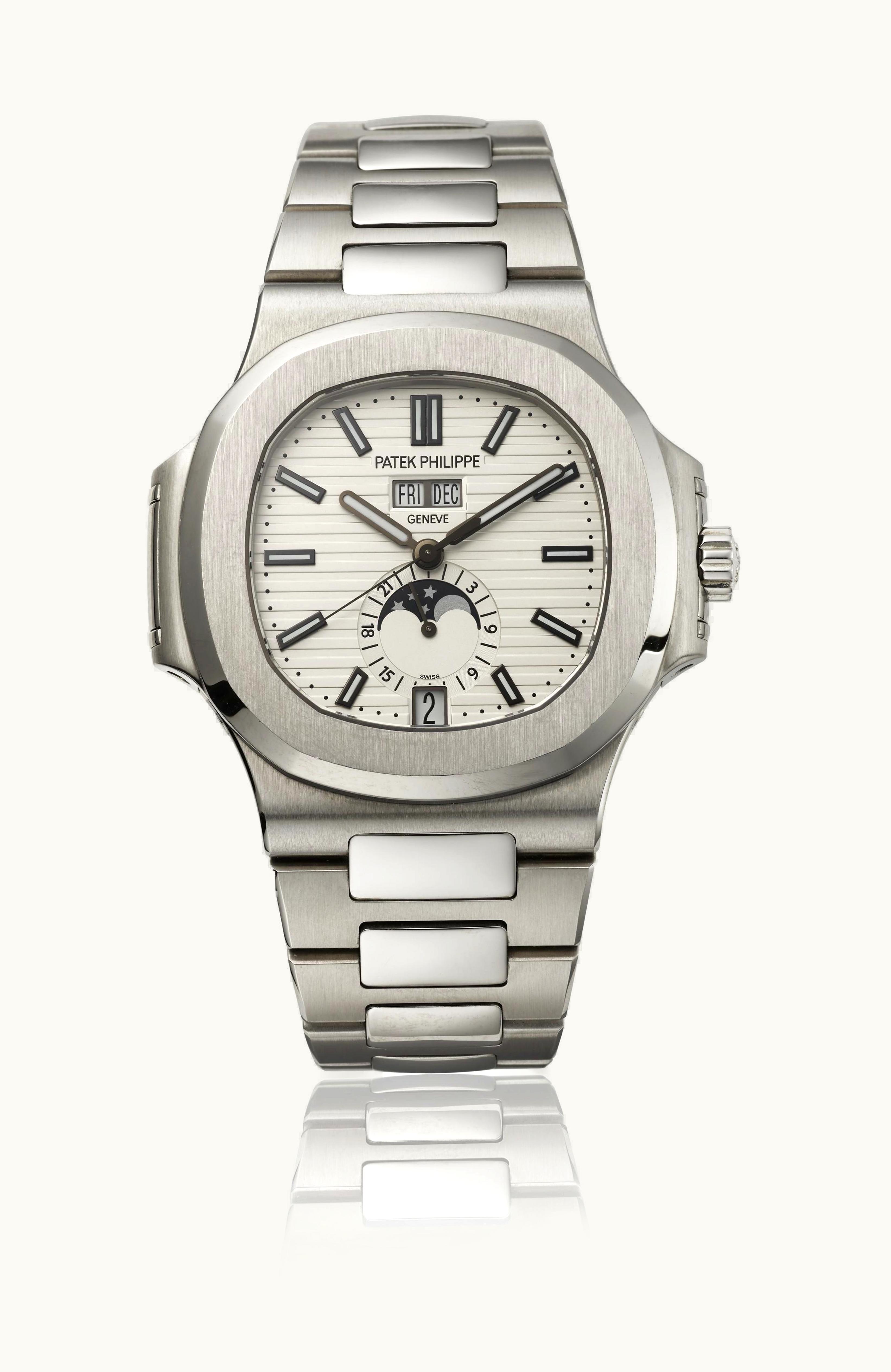 Patek Philippe Nautilus 7010 White Gold / Silvery White / Strap