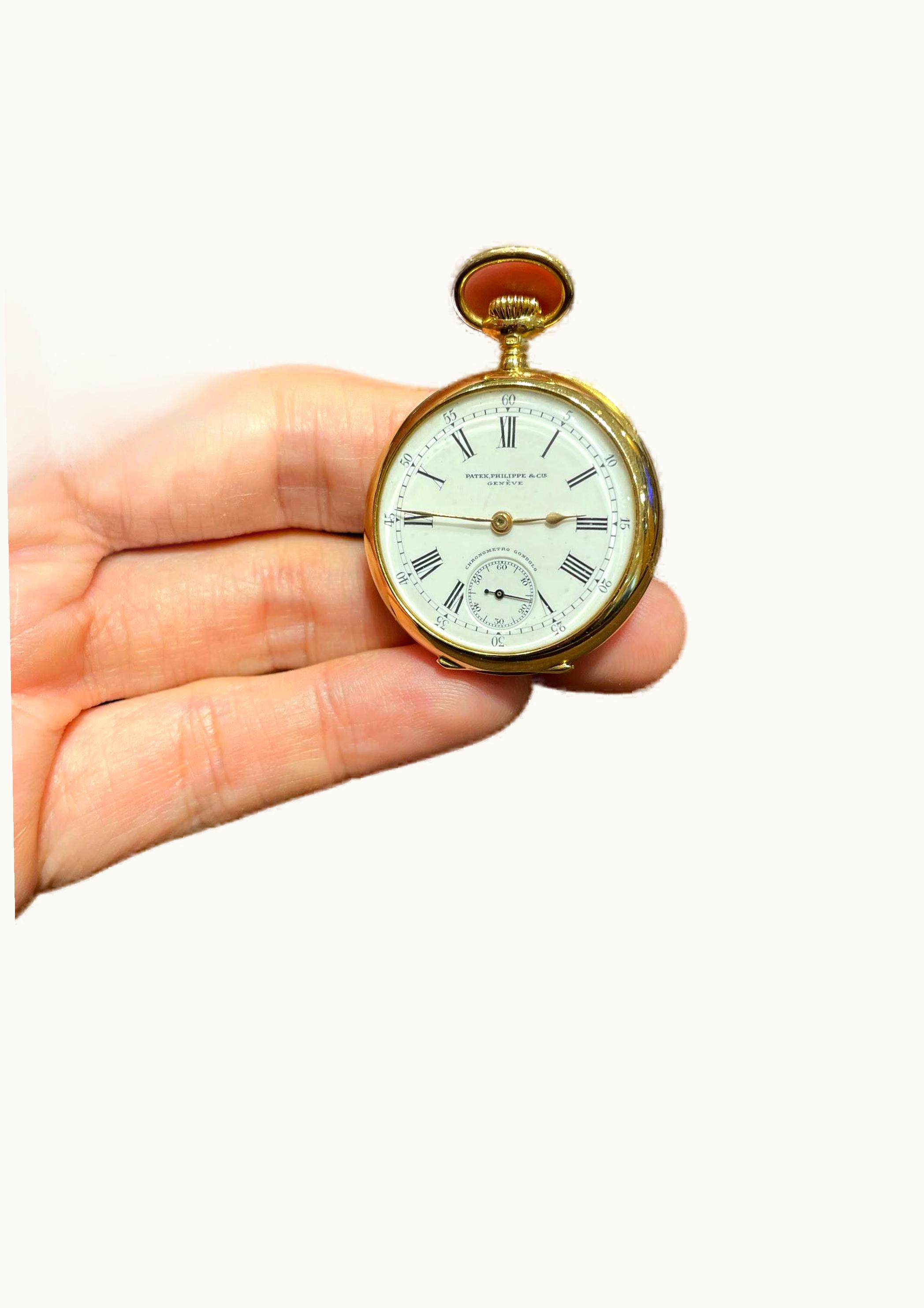 Patek Philippe Pocket Watch Savonette Power Reserve Yellow Gold / Silver