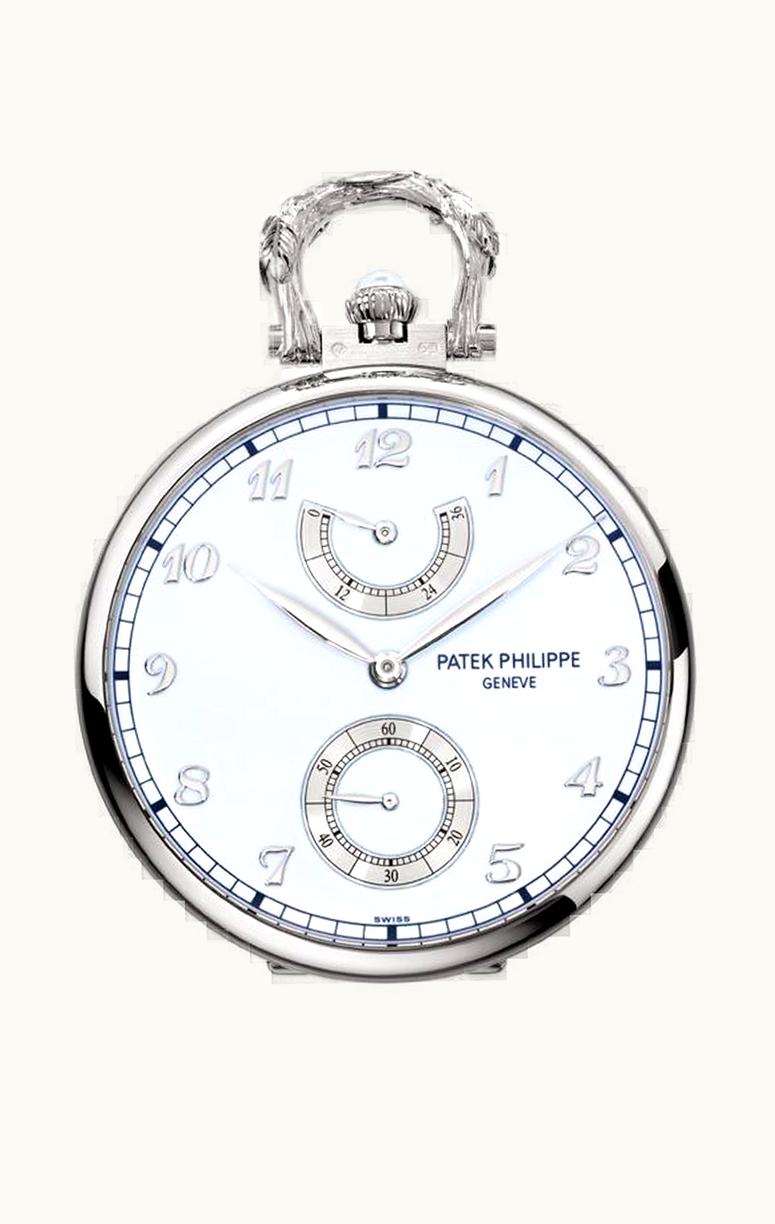 Patek Philippe Pocket Watch Lepine Power Reserve White Gold / Winter Owl