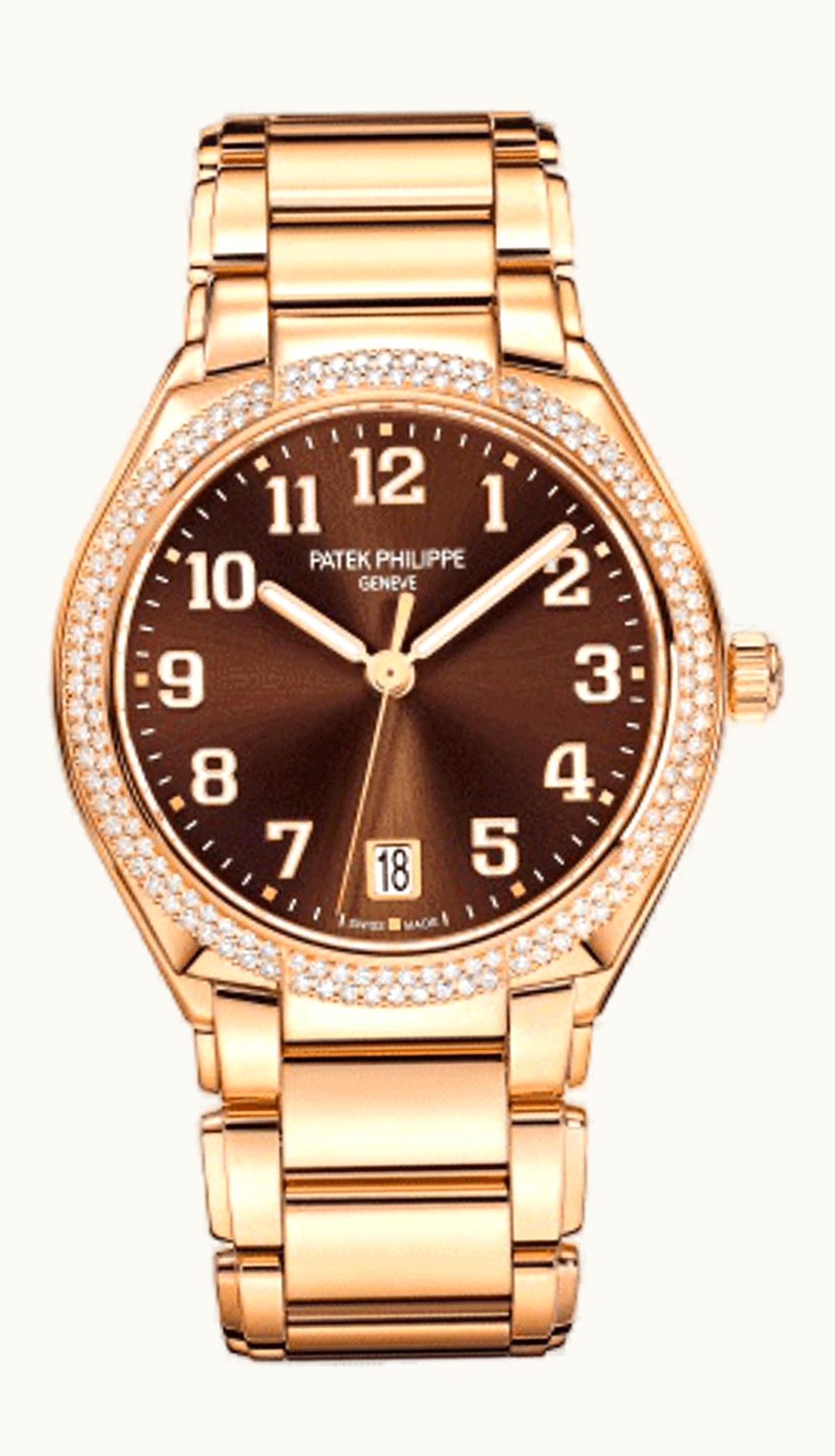 Patek Philippe Twenty-4 Automatic Rose Gold / Diamond / Brown
