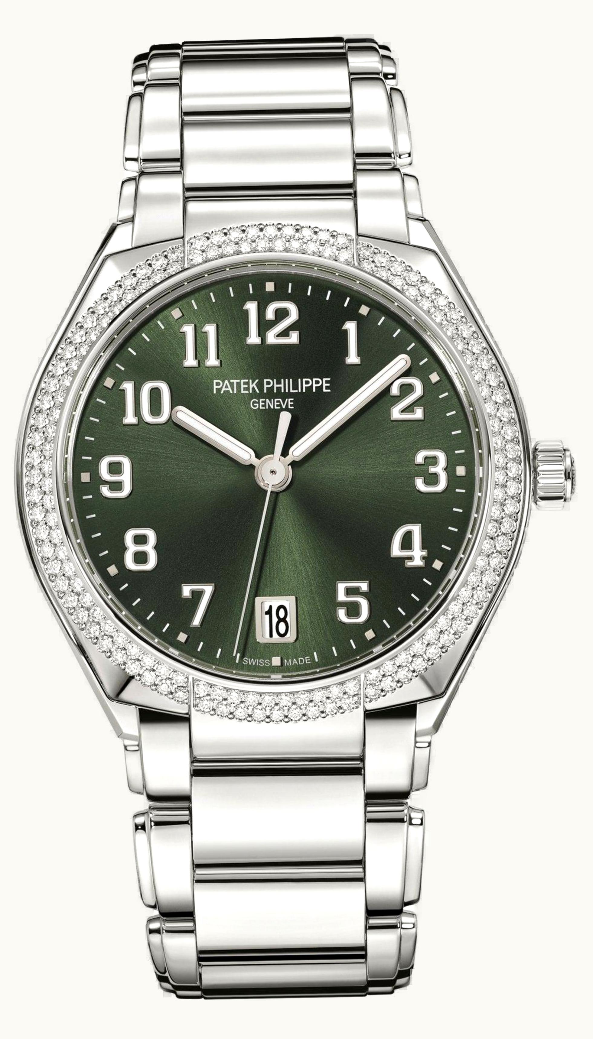 Patek Philippe Twenty-4 Automatic Stainless Steel / Diamond / Olive Green