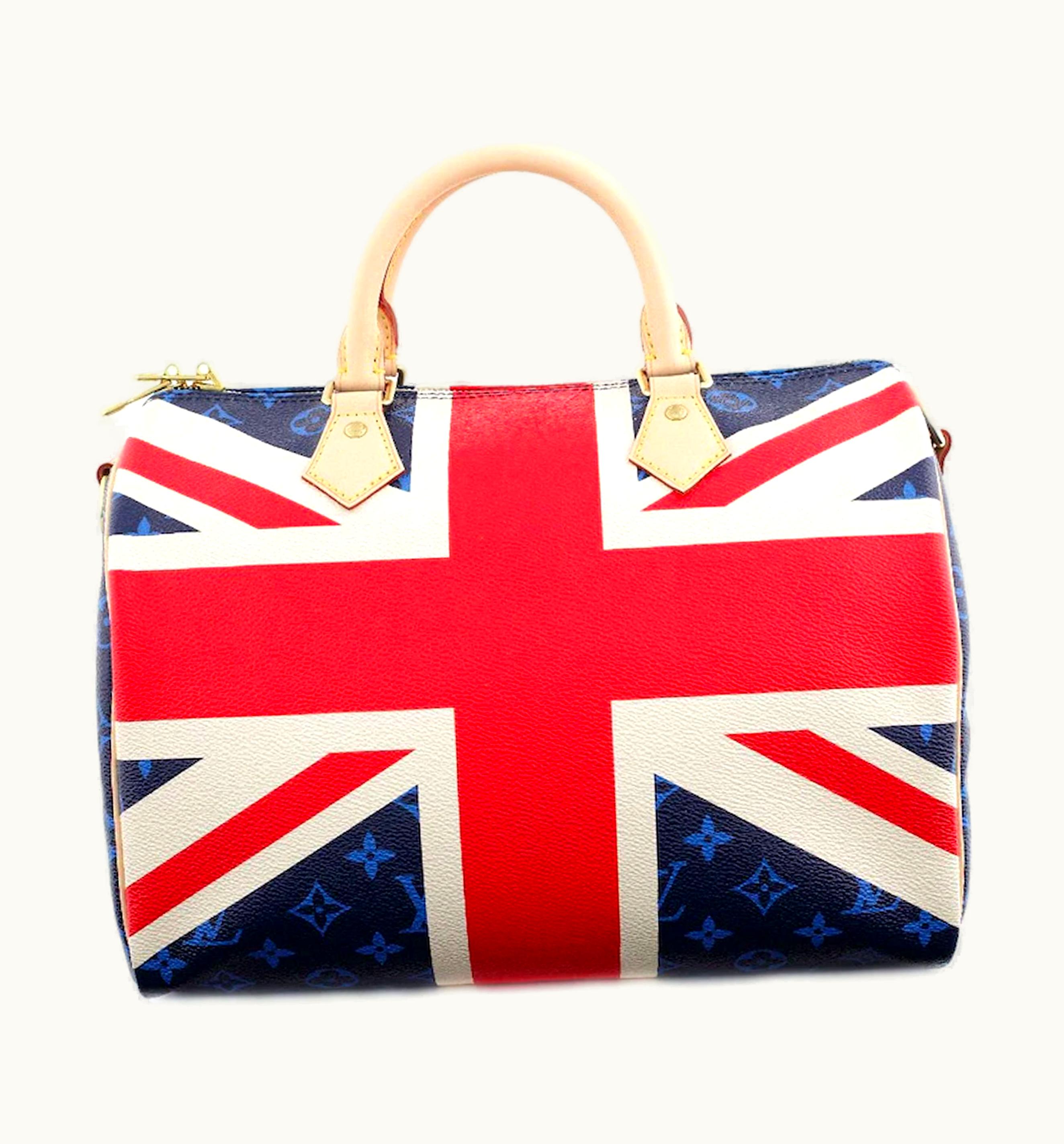 Louis Vuitton Louis Vuitton Speedy Bandouliere Monogram Union Jack 30 Blue/Red