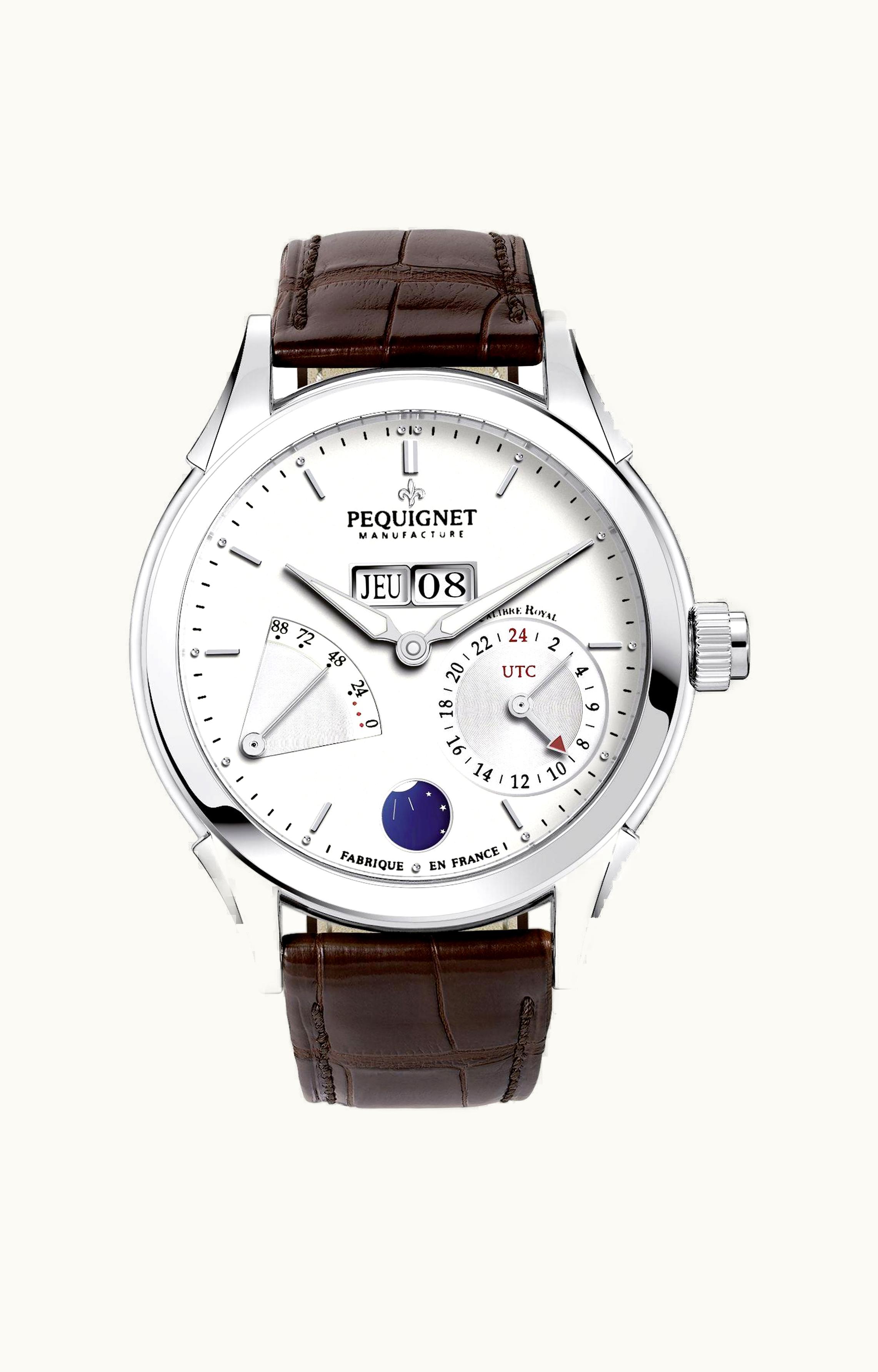 Pequignet Rue Royale GMT Stainless Steel / Silver
