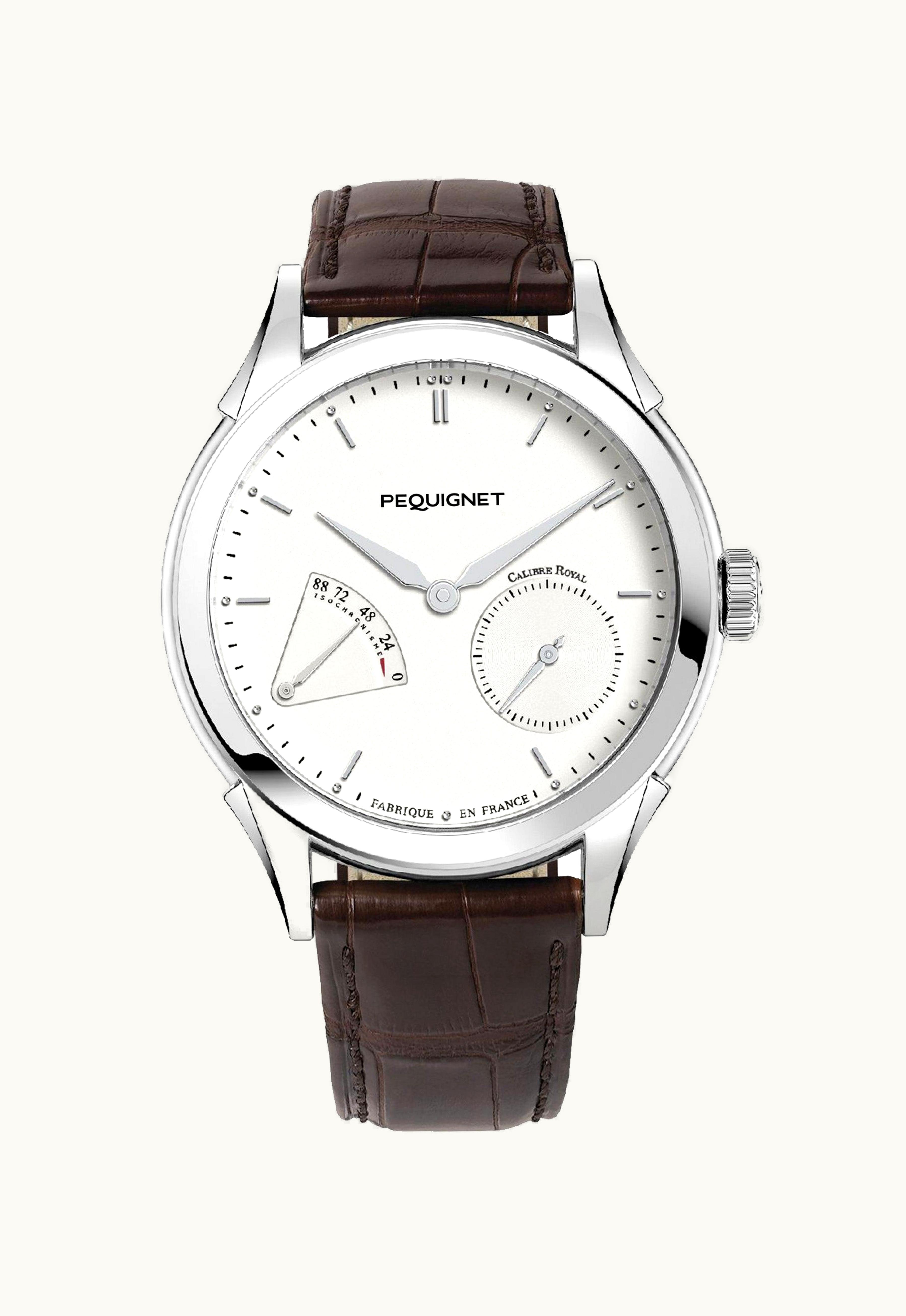 Pequignet Rue Royale Stainless Steel / Silver / Brown Alligator