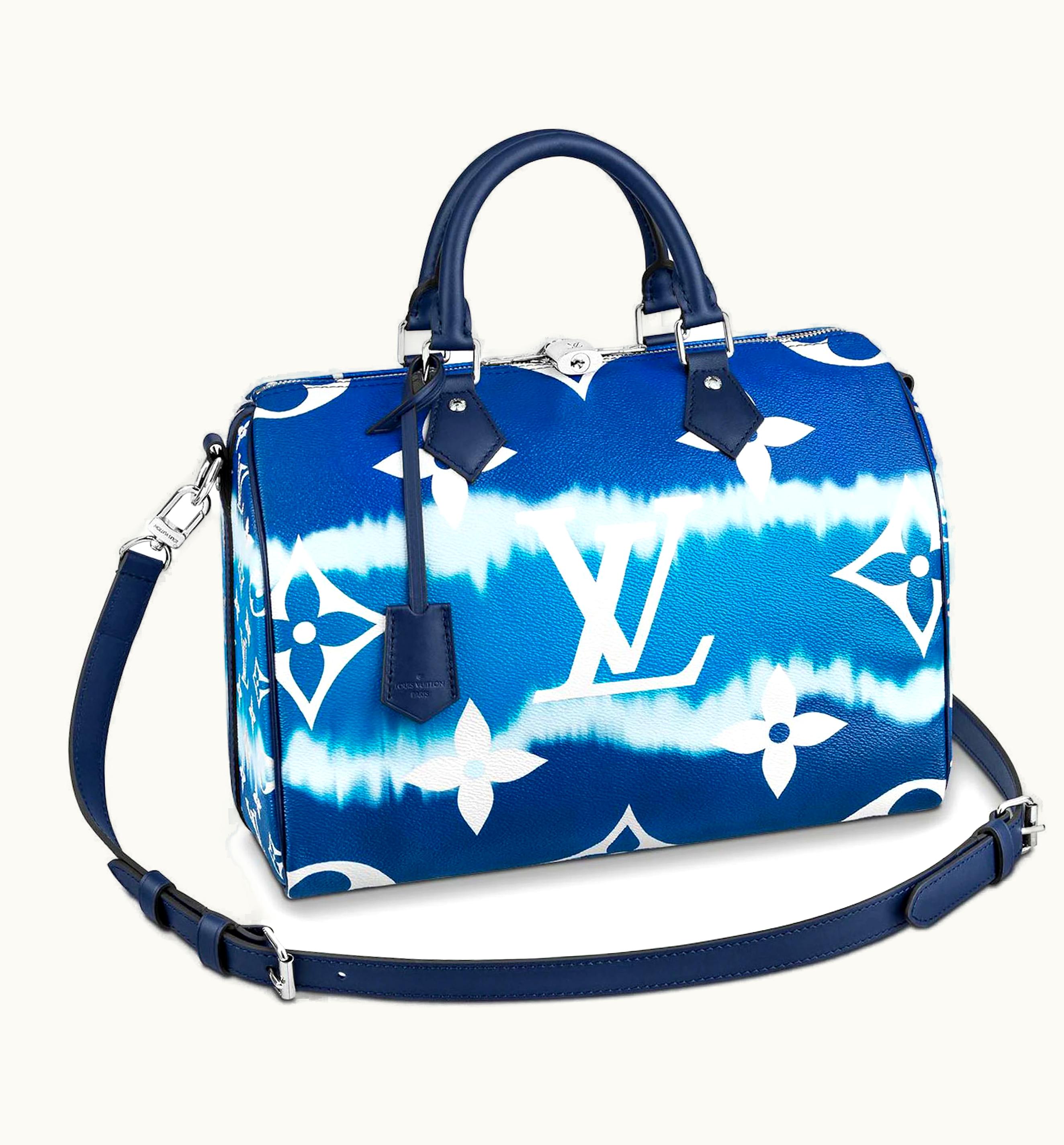 Louis Vuitton Louis Vuitton Speedy Bandouliere LV Escale 30 Blue Monogram Coated Canvas Handbag