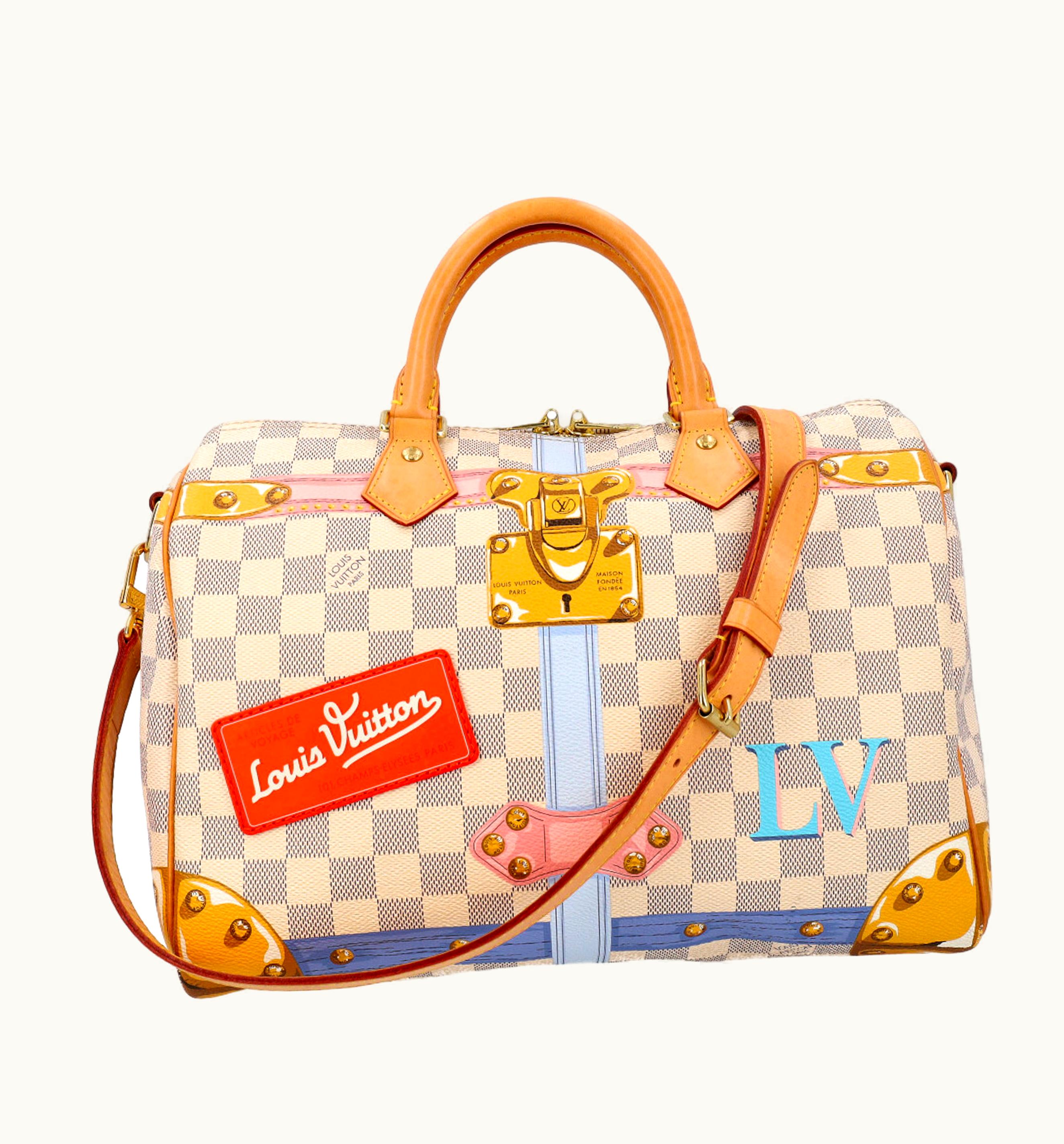 Louis Vuitton Louis Vuitton Speedy Bandoulière Damier Azur Summer Trunks 30 White/Blue Multicolor