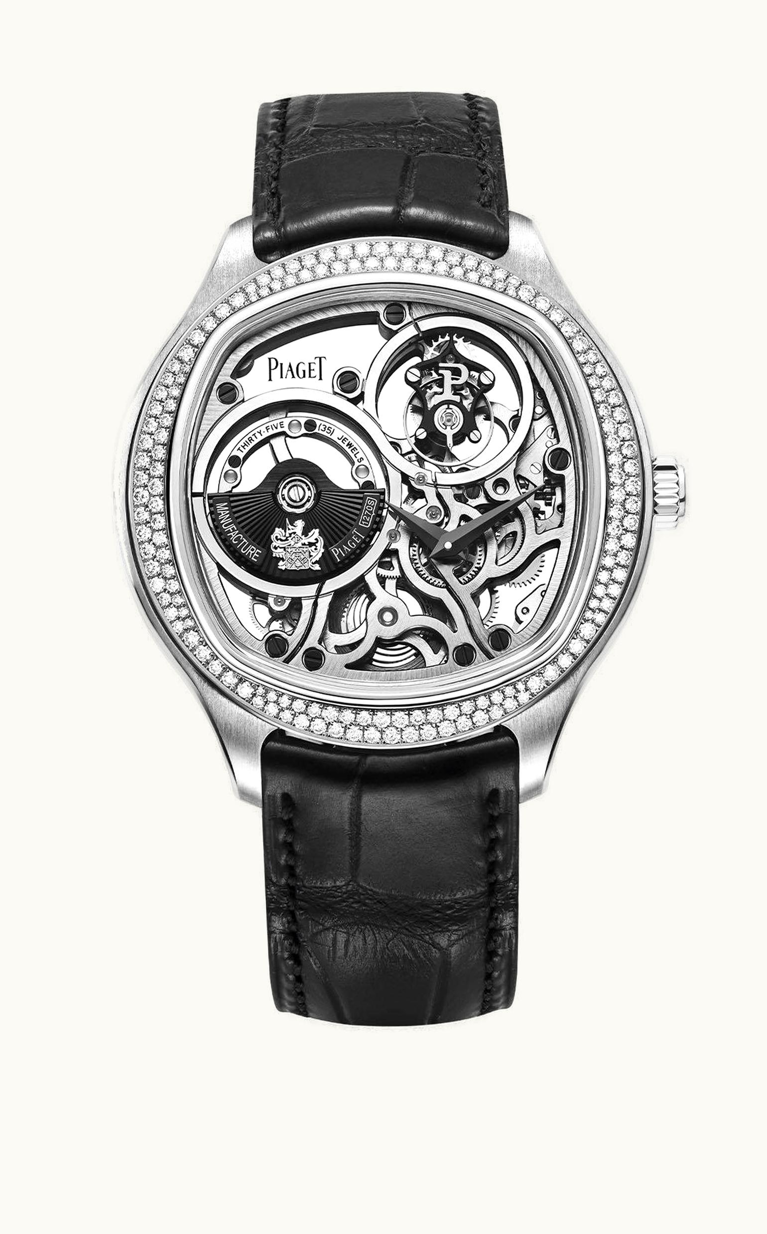 Piaget Emperador Coussin Tourbillon Skeleton White Gold Diamond Bracelet