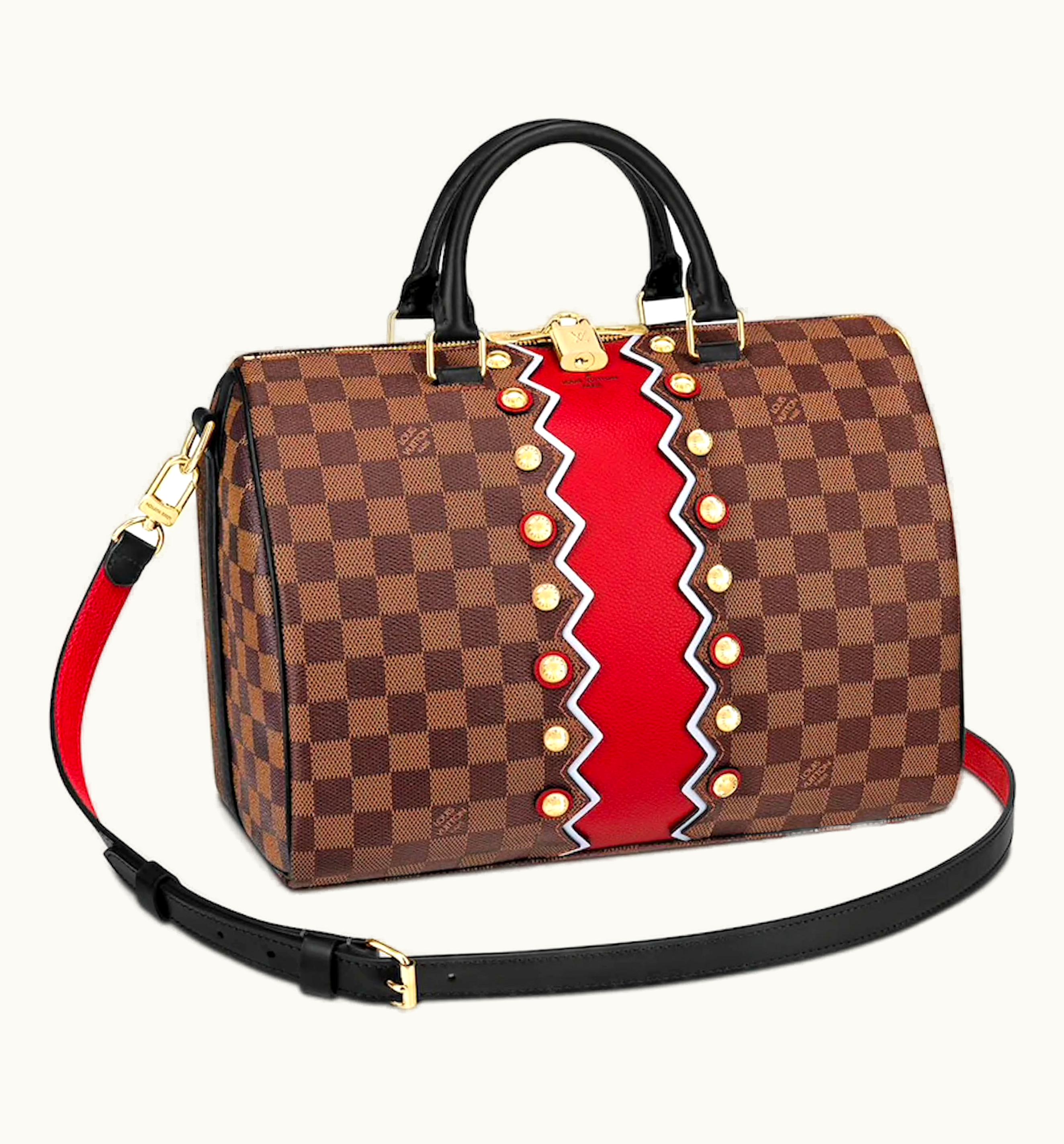 Louis Vuitton Louis Vuitton Speedy Bandoulière Damier Ebene Karakoram 30 Rubis Red/Brown