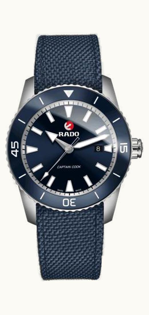 Rado HyperChrome Captain Cook 45 Titanium / Blue / Textile