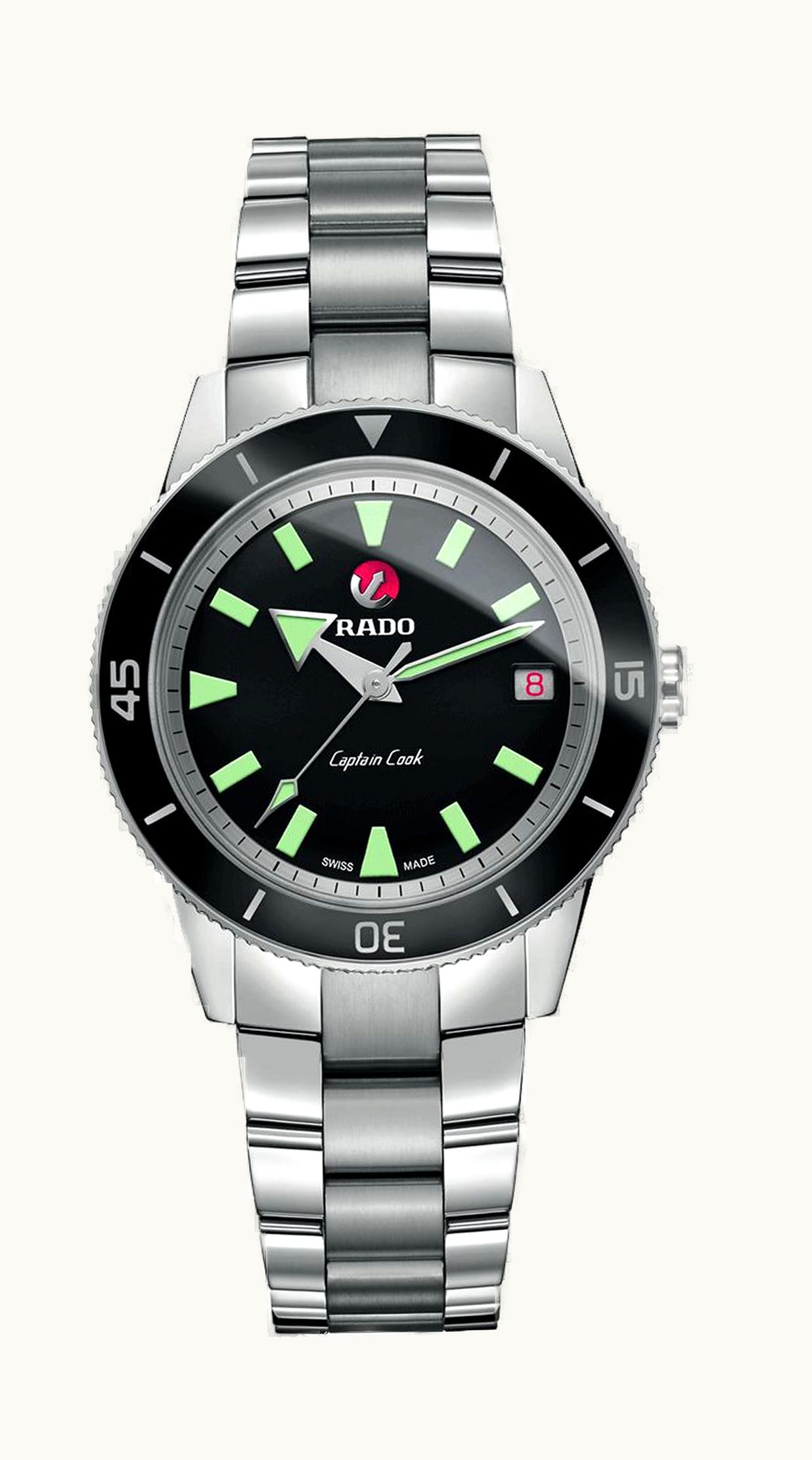 Rado HyperChrome Captain Cook 37 Black / Bracelet