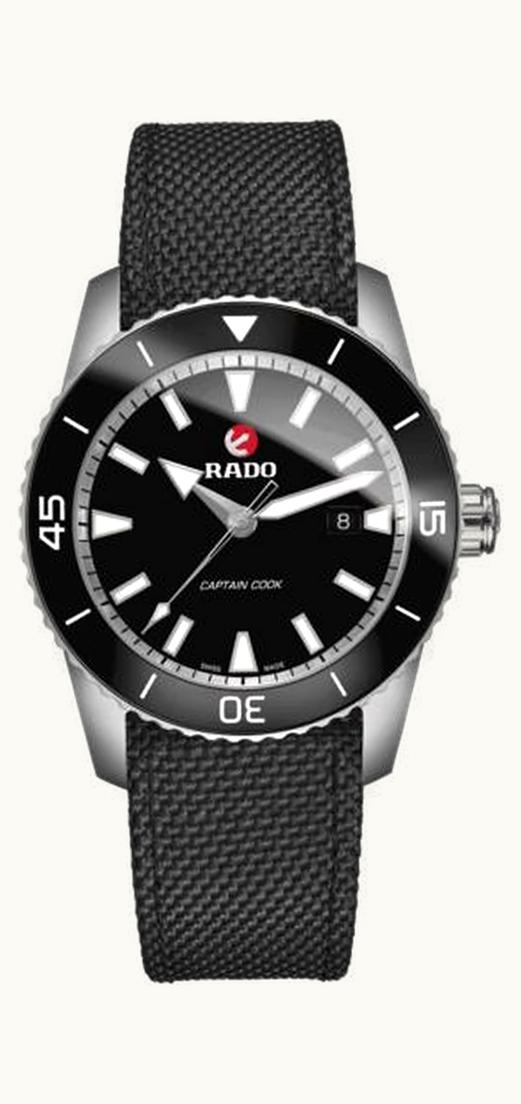 Rado HyperChrome Captain Cook 45 Titanium / Black / Textile
