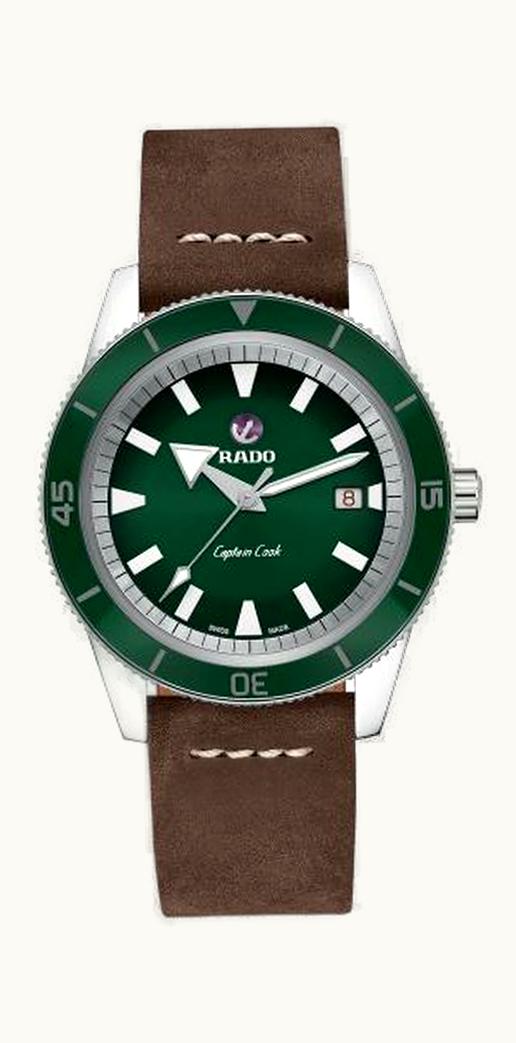 Rado HyperChrome Captain Cook 42 Stainless Steel / Green / Calf