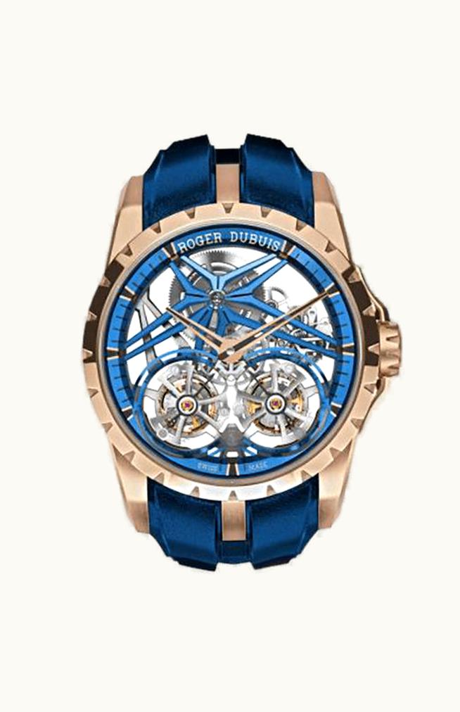 Roger Dubuis Excalibur Double Flying Tourbillon Rose Gold / Blue