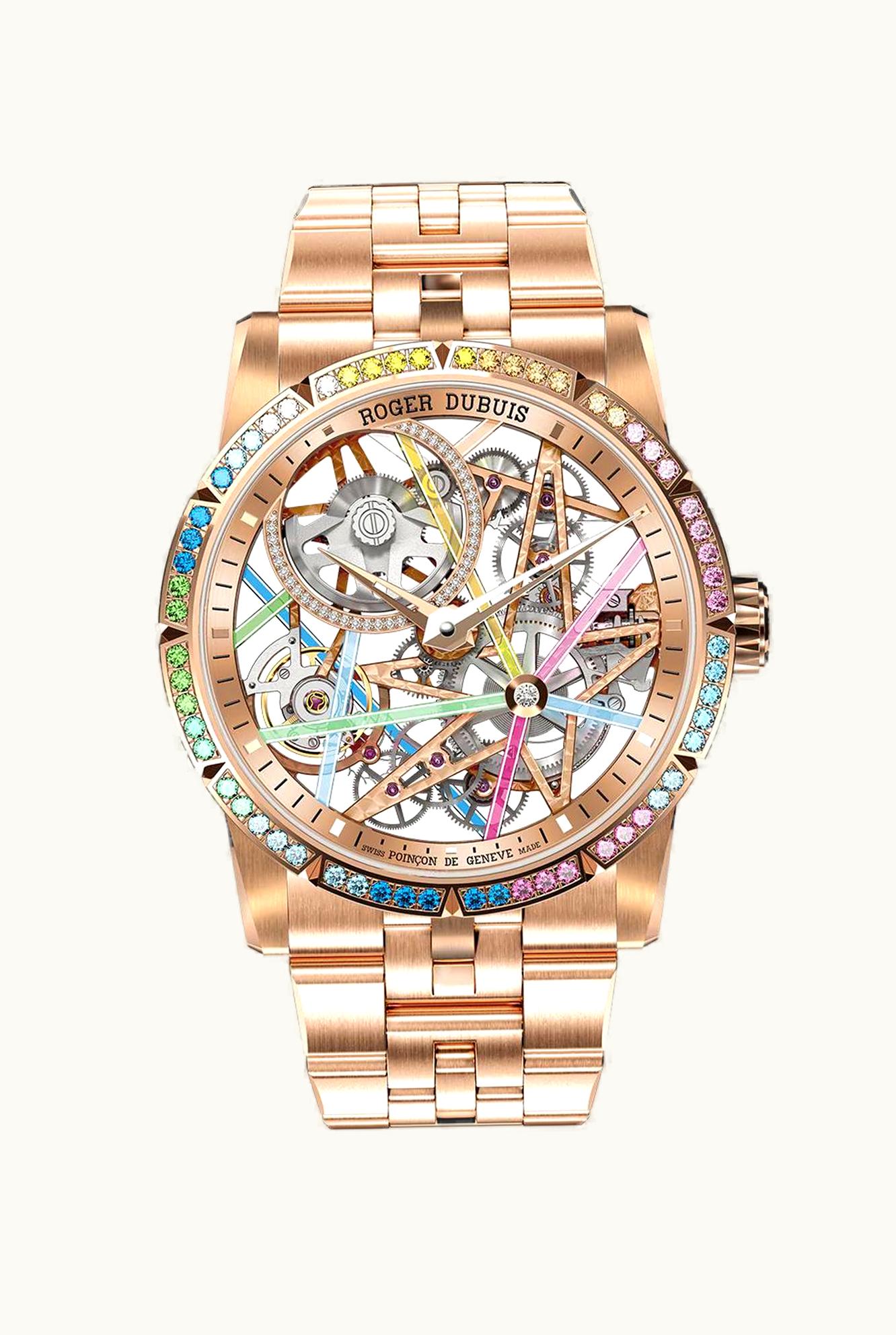 Roger Dubuis Excalibur Blacklight Rose Gold / Rainbow