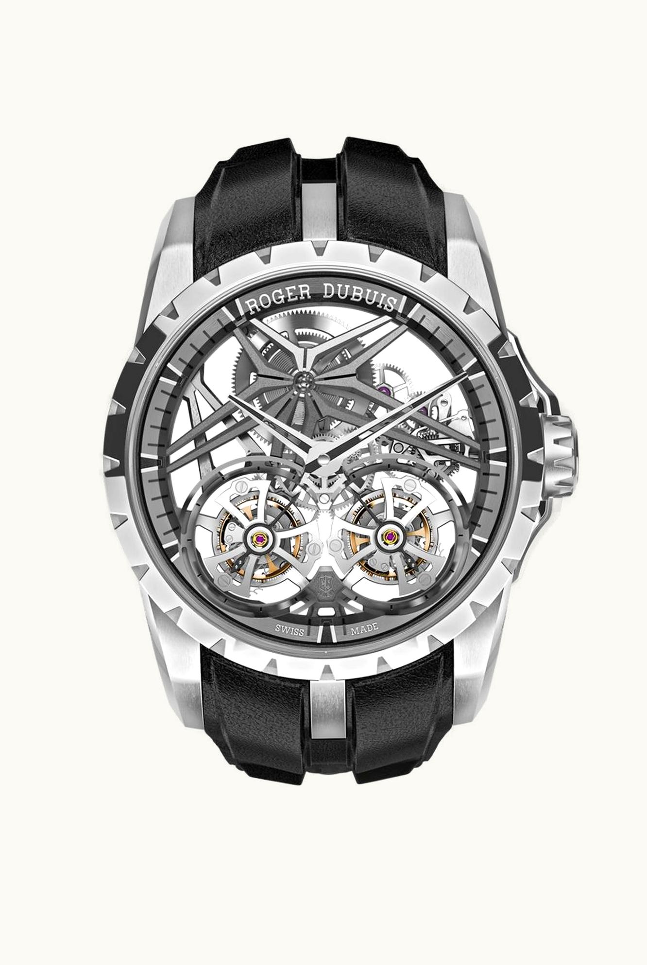 Roger Dubuis Excalibur Double Flying Tourbillon White Gold / Grey