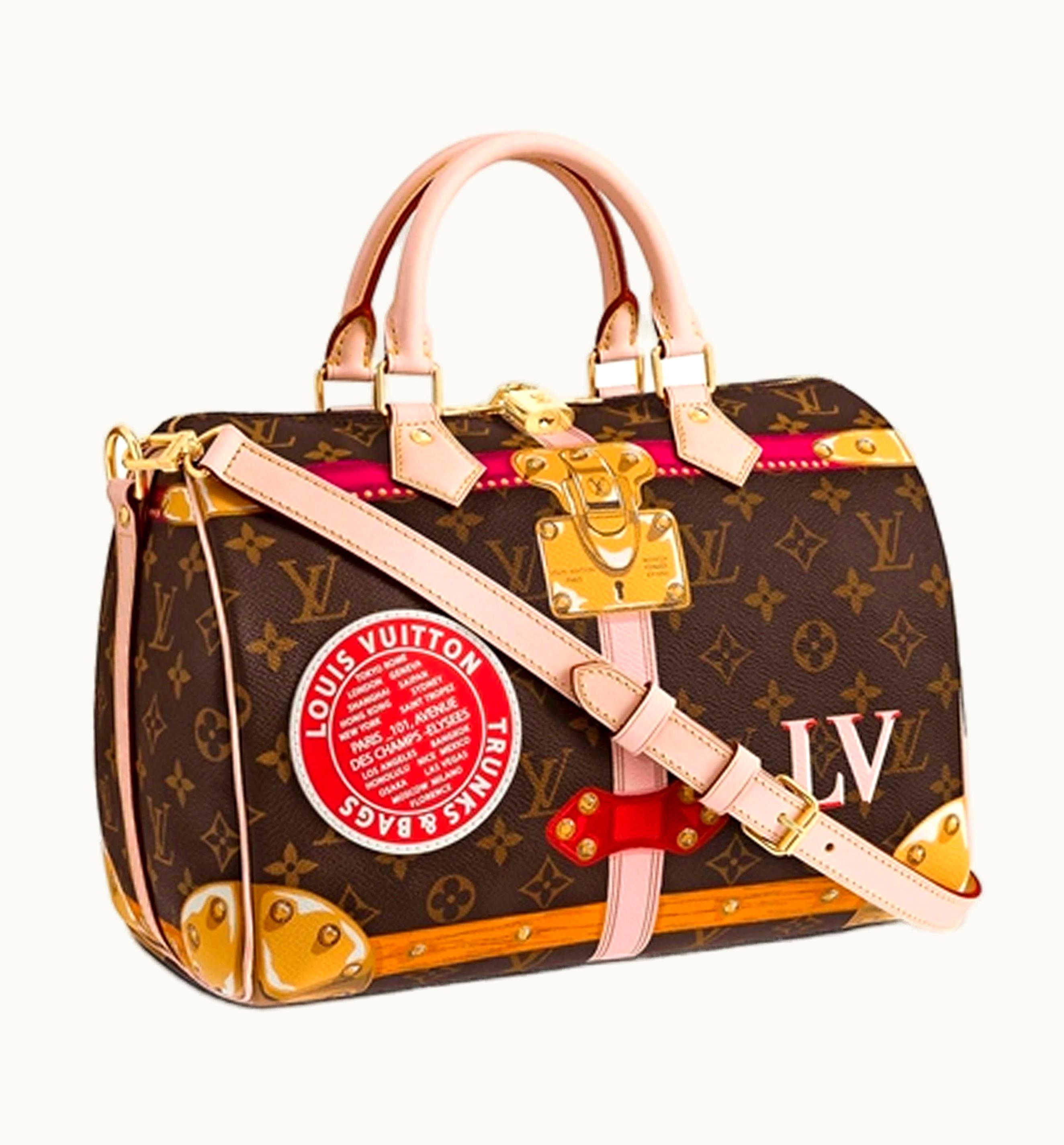 Louis Vuitton Louis Vuitton Speedy Bandoulière Monogram Trompe L'Oeil Screen 30 Brown/Pink