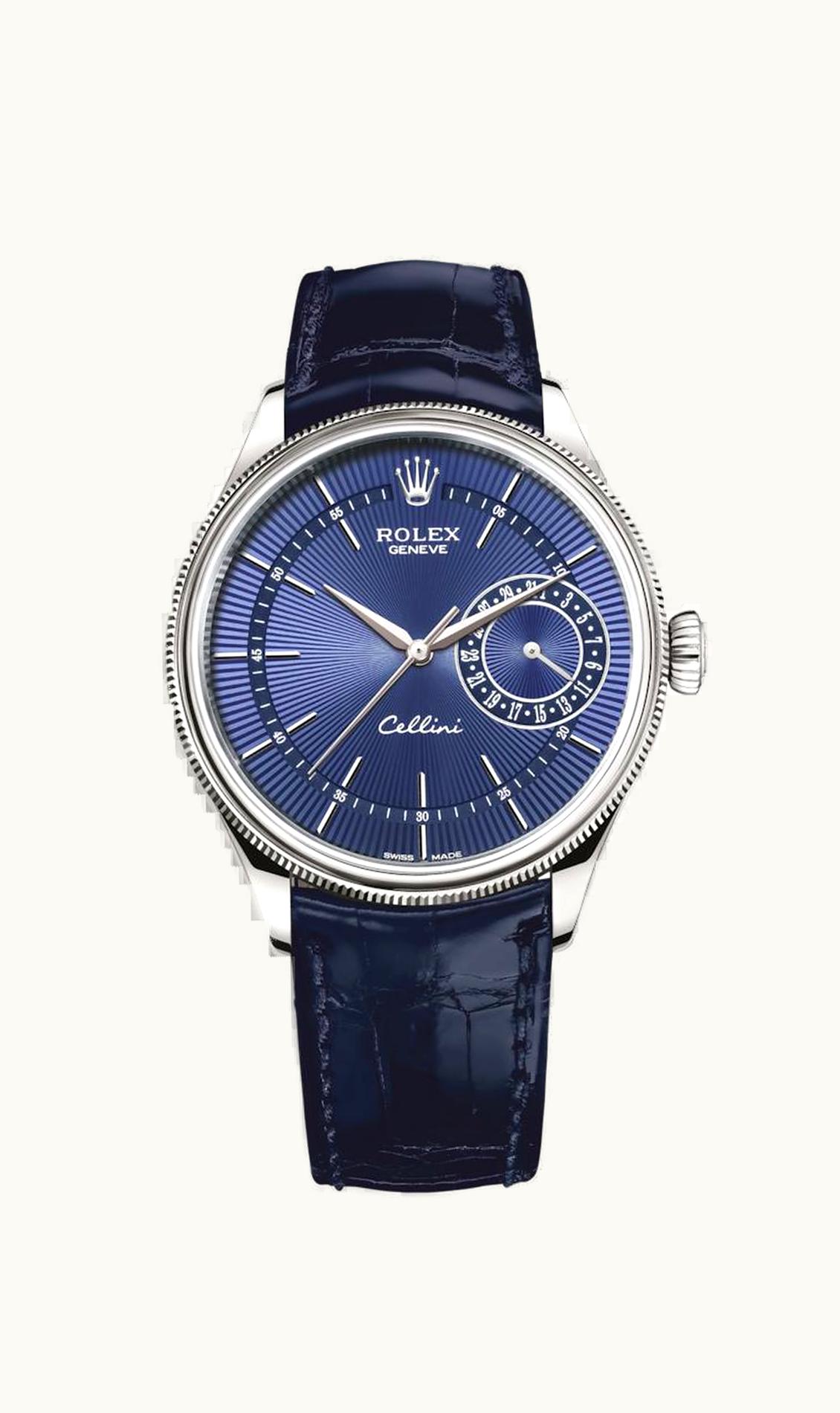 Rolex Cellini Date White Gold / Blue / Alligator Blue