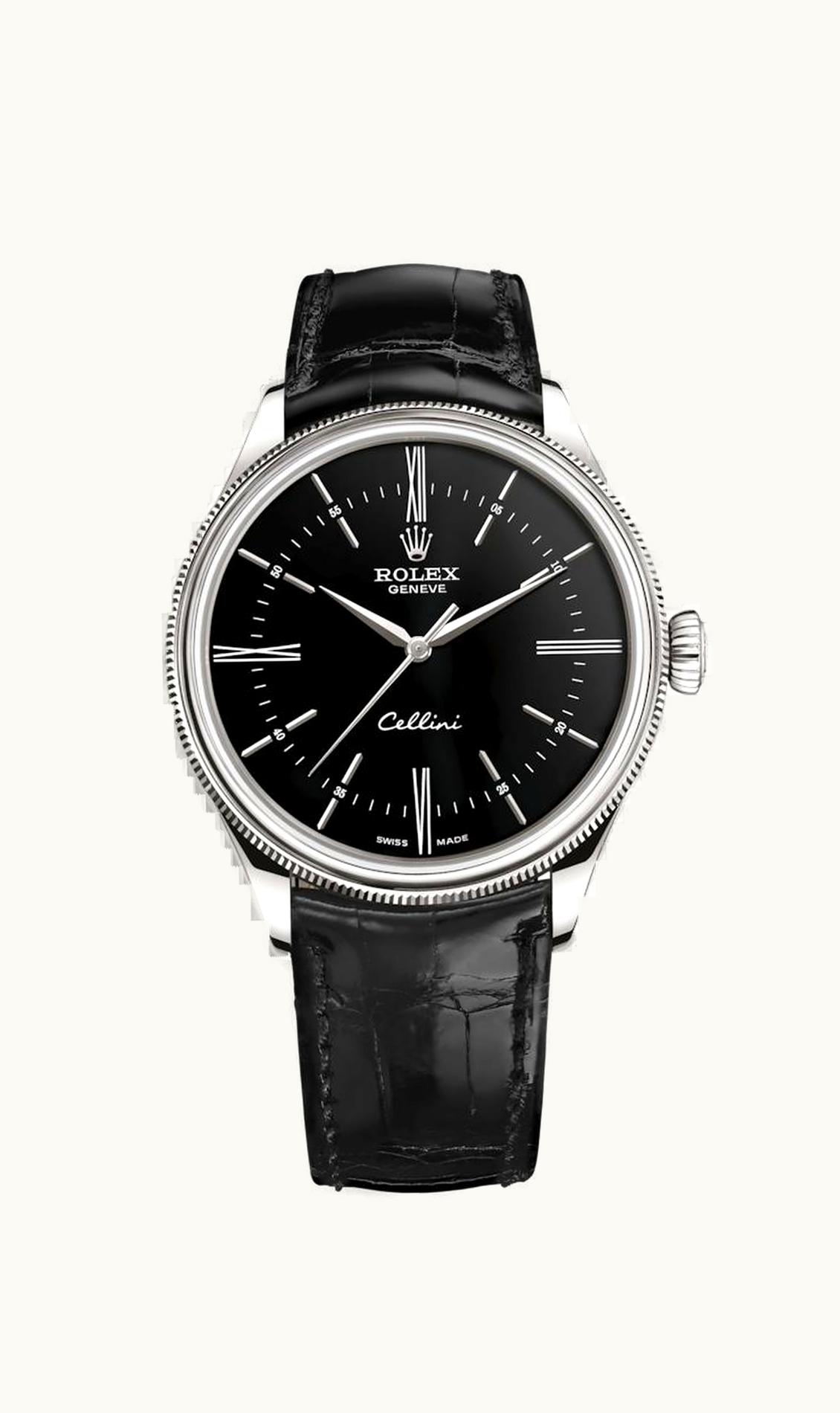 Rolex Cellini Time White Gold / Black / Alligator Black