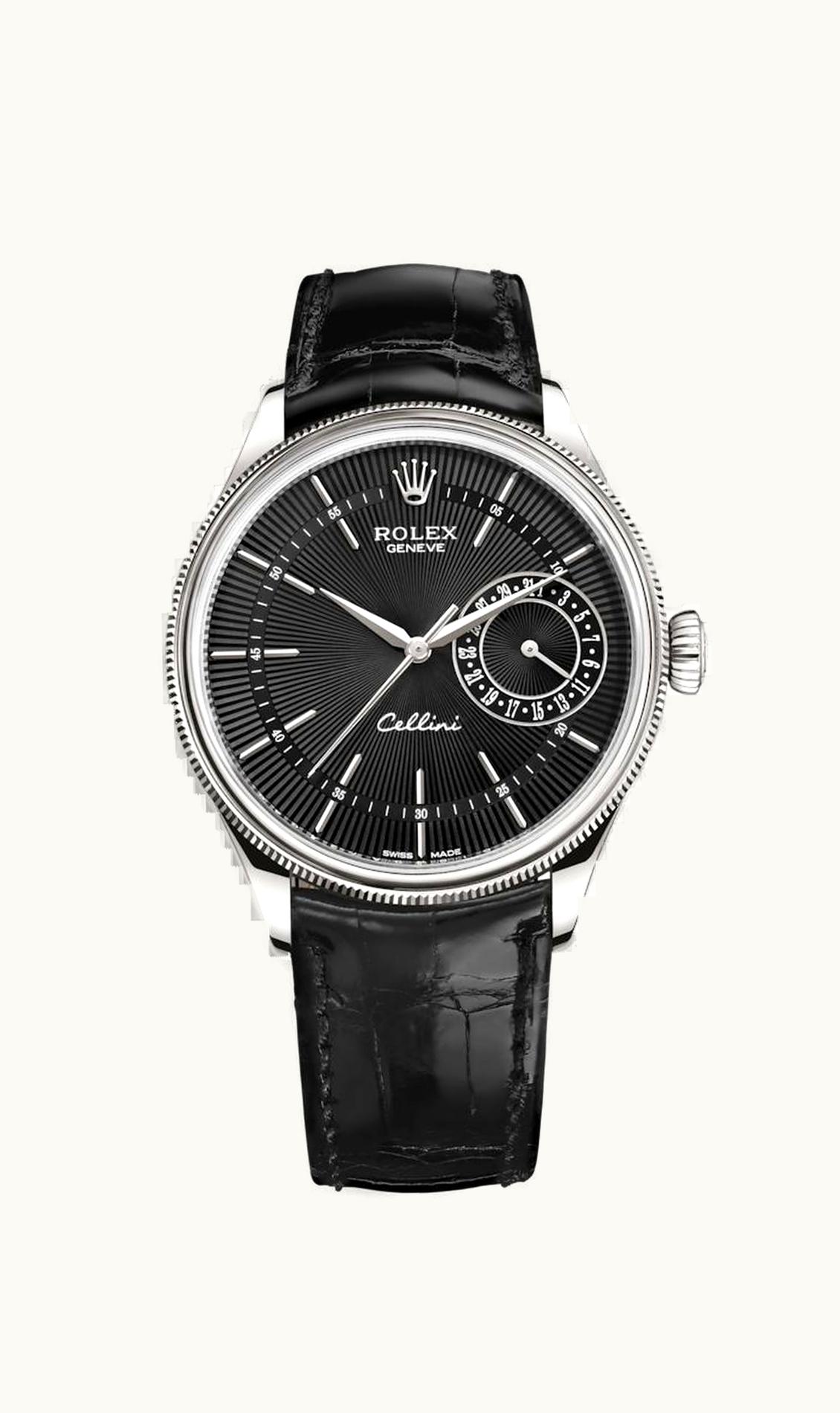 Rolex Cellini Date White Gold / Black / Alligator Black